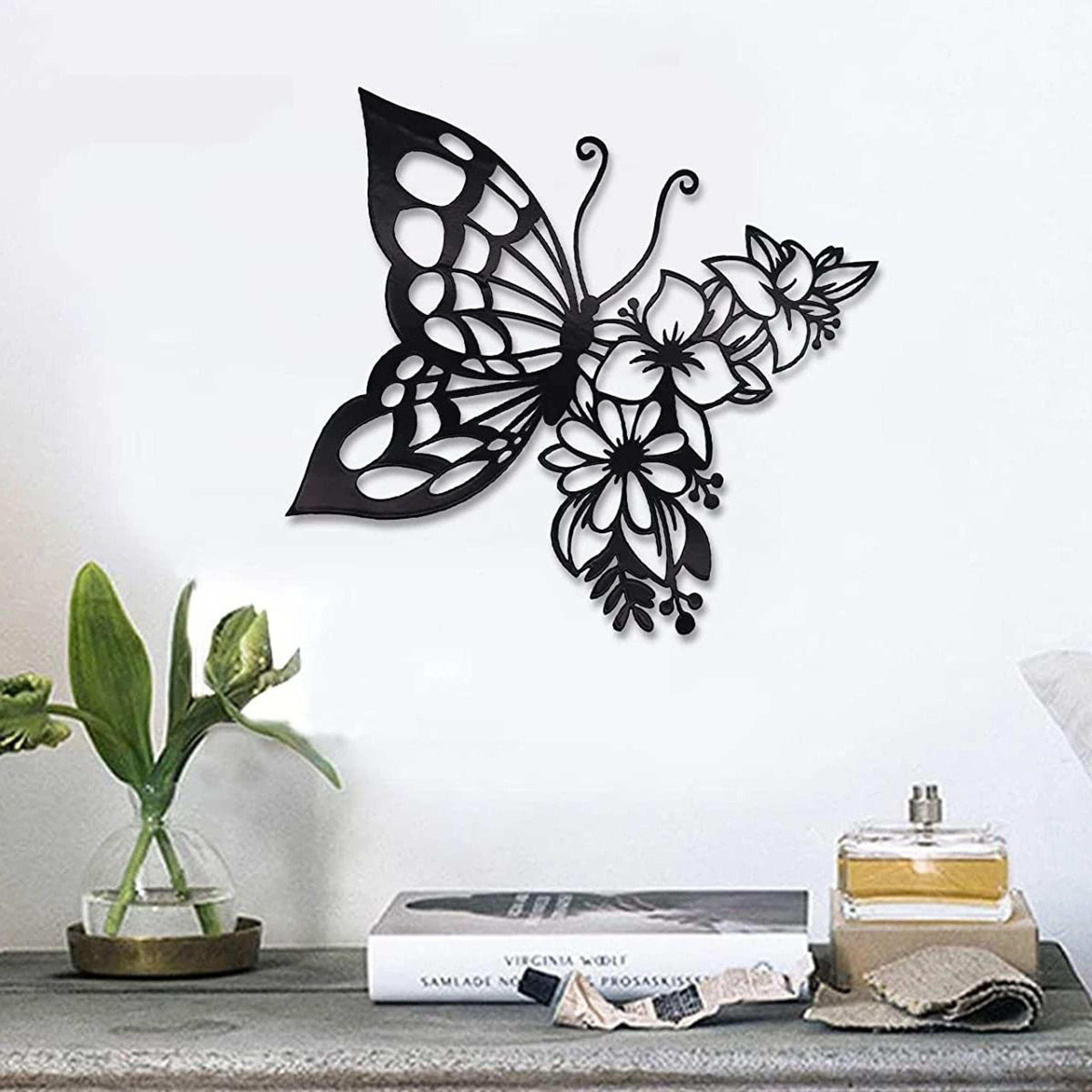 elegant butterfly metal wall art for bedroom decor