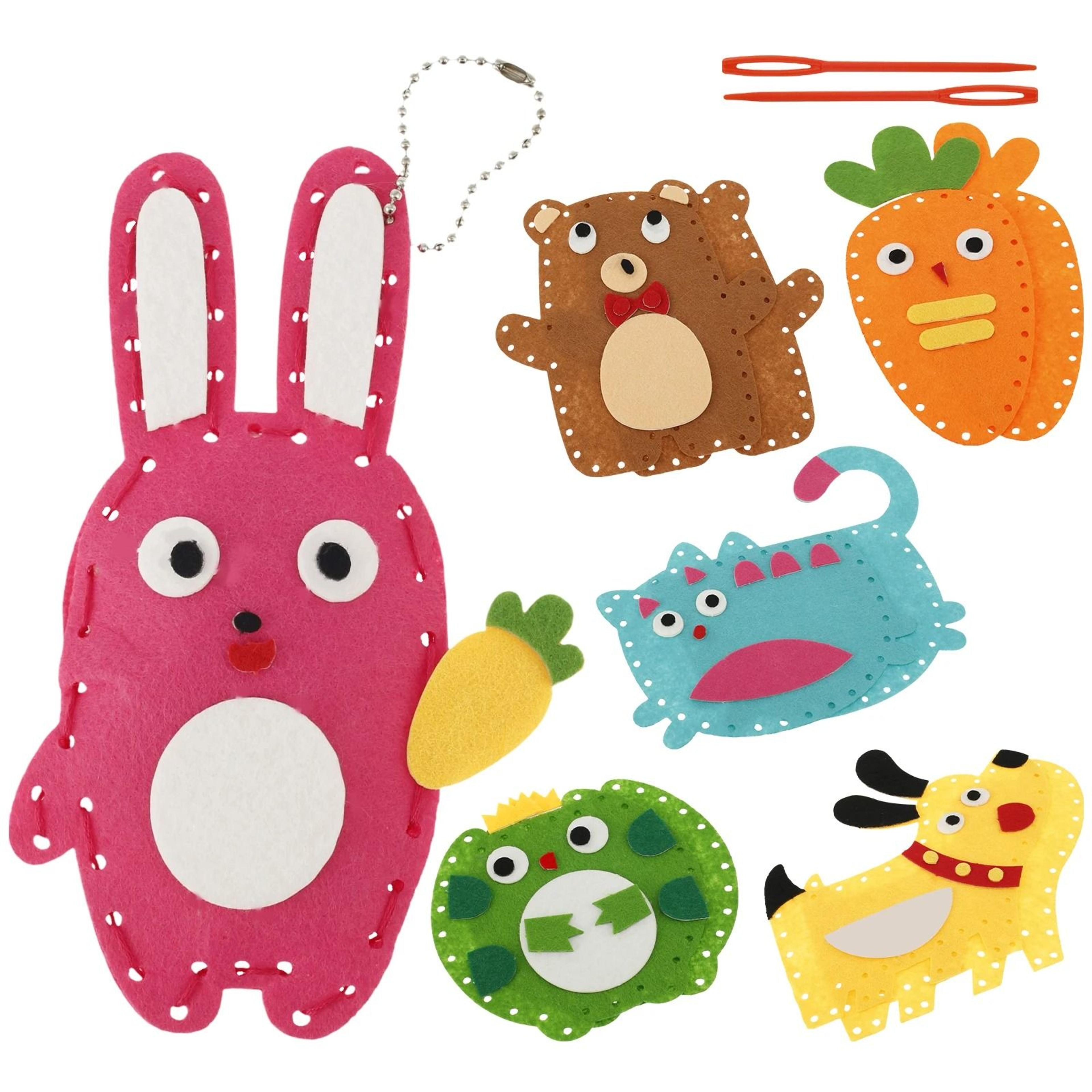 cute animal sewing kit for kids beginners craft set