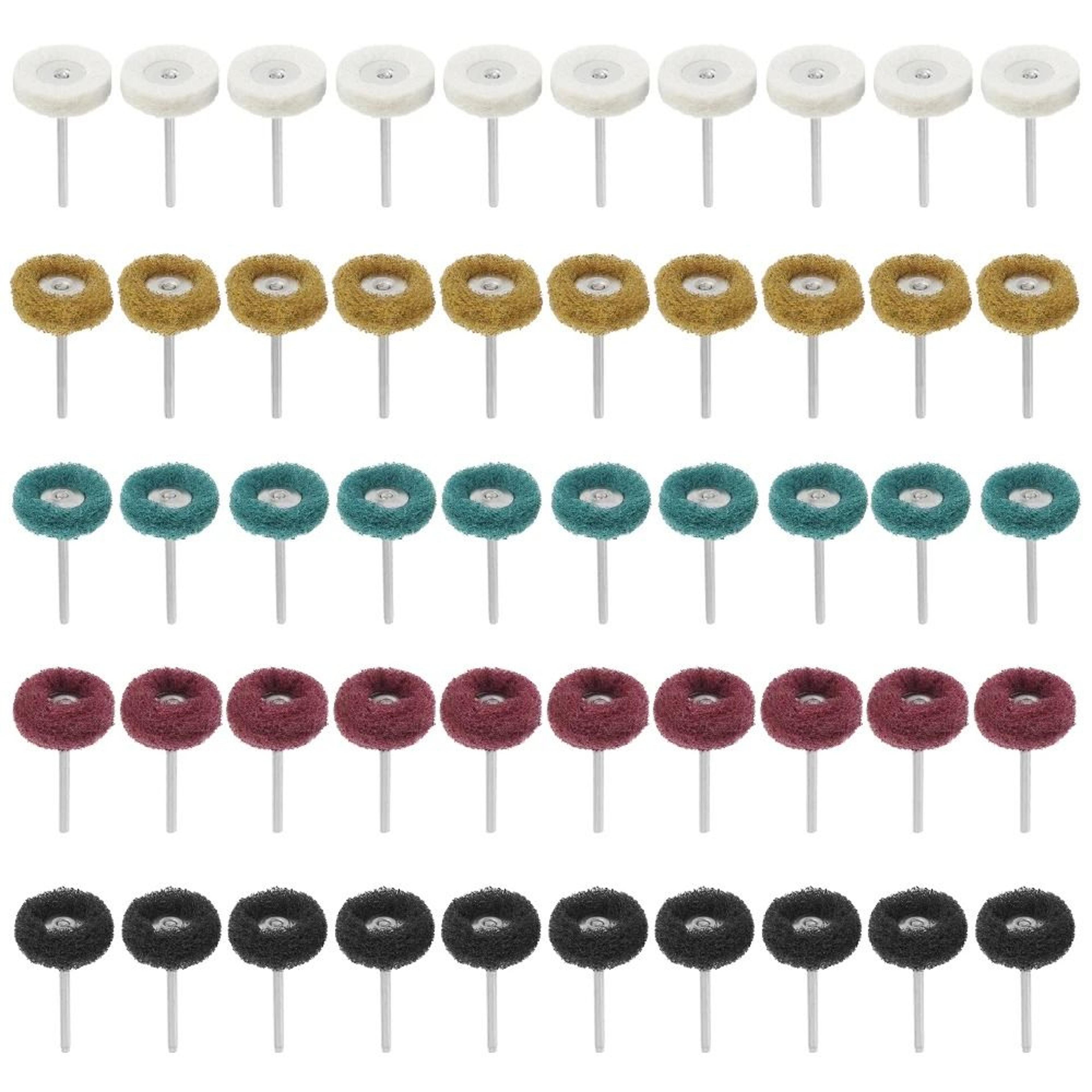 50 piece nylon abrasive polishing wheel set for dremel tools