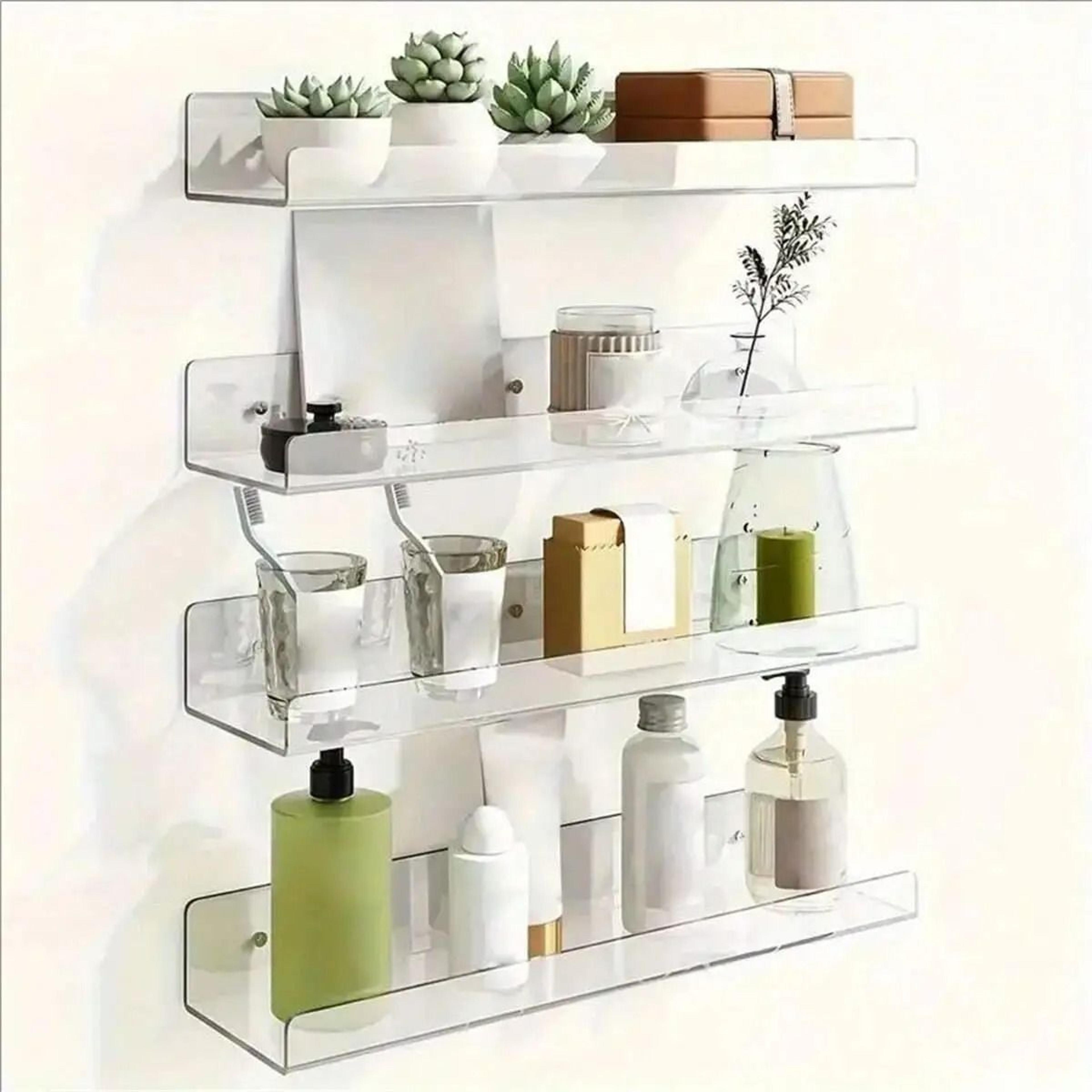 clear acrylic wall mounted shelves for home organization
