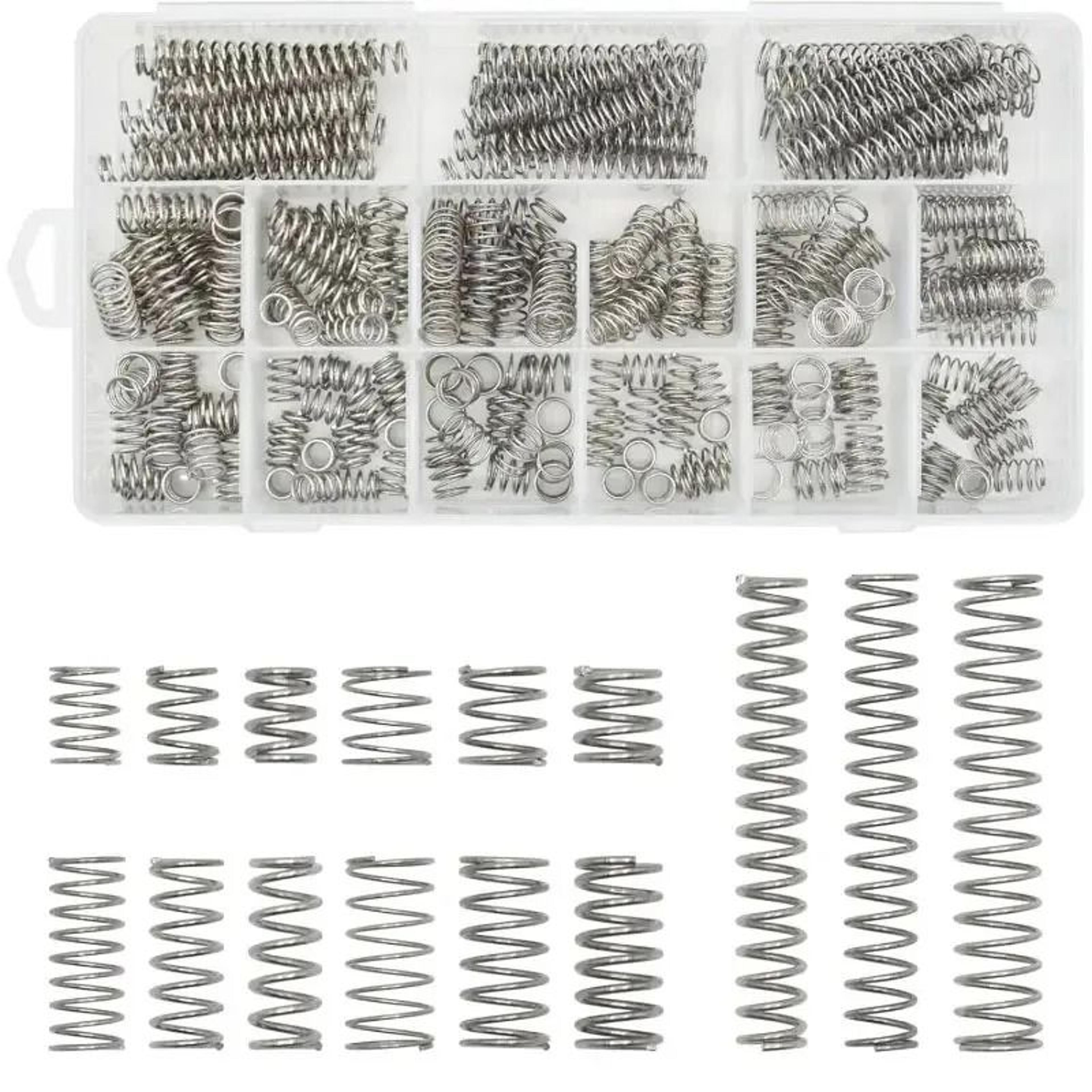 304 stainless steel compression spring assortment kit with 15 sizes