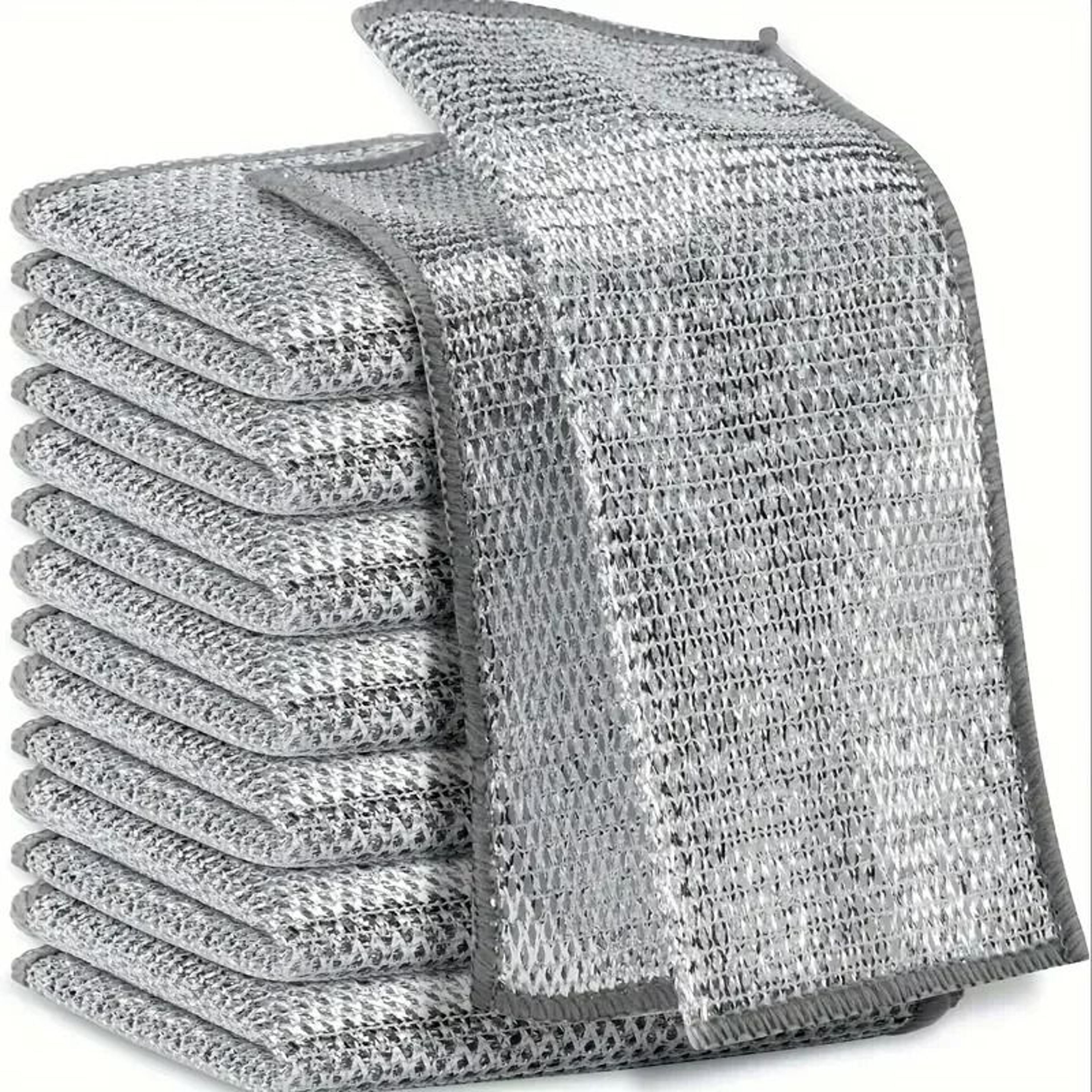 thick double sided steel wire cleaning cloth for pots pans and dishes