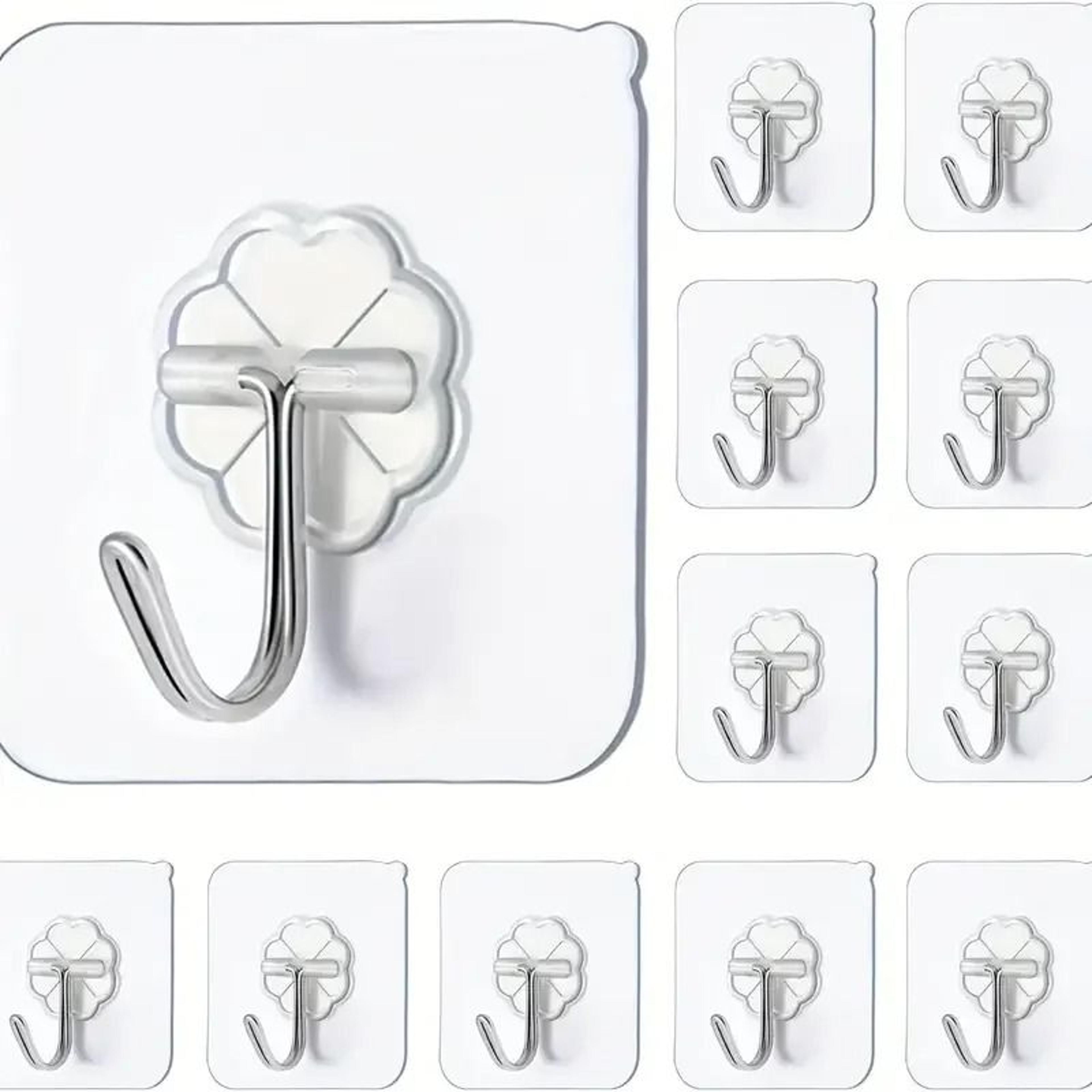 transparent self adhesive wall hooks for kitchen and bathroom