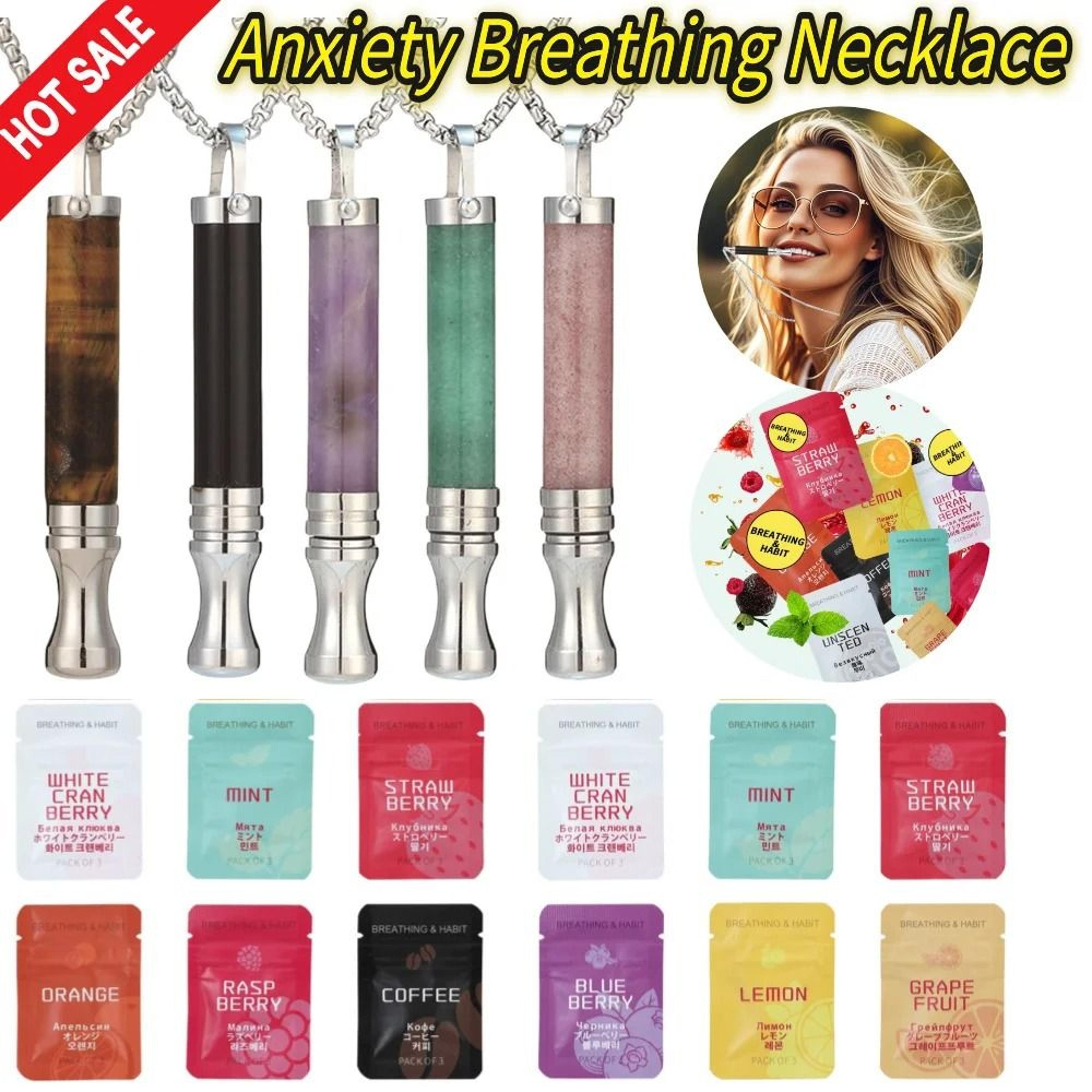 stainless steel breathing necklace for calm meditation