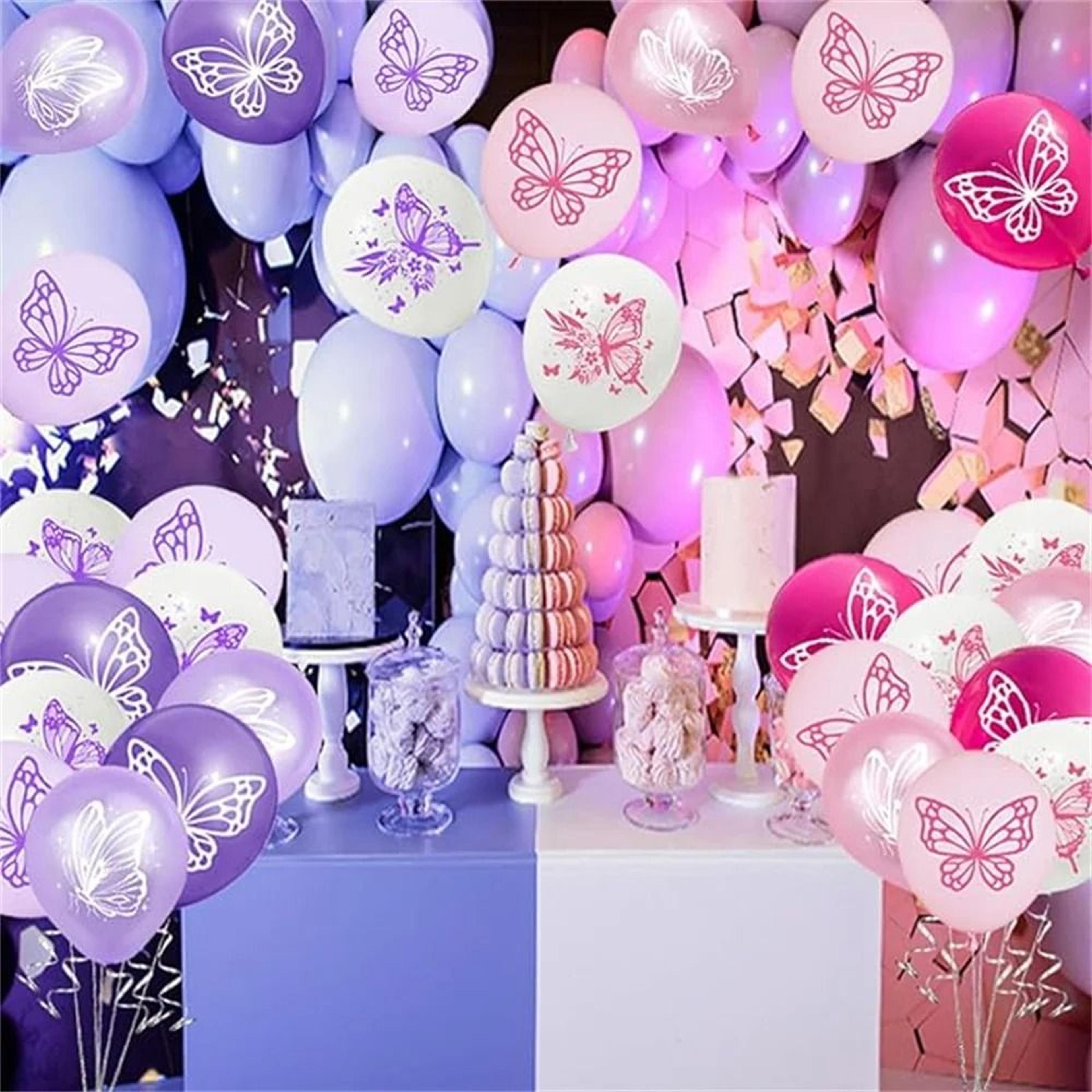 butterfly latex balloons for birthday party decor 12 pack