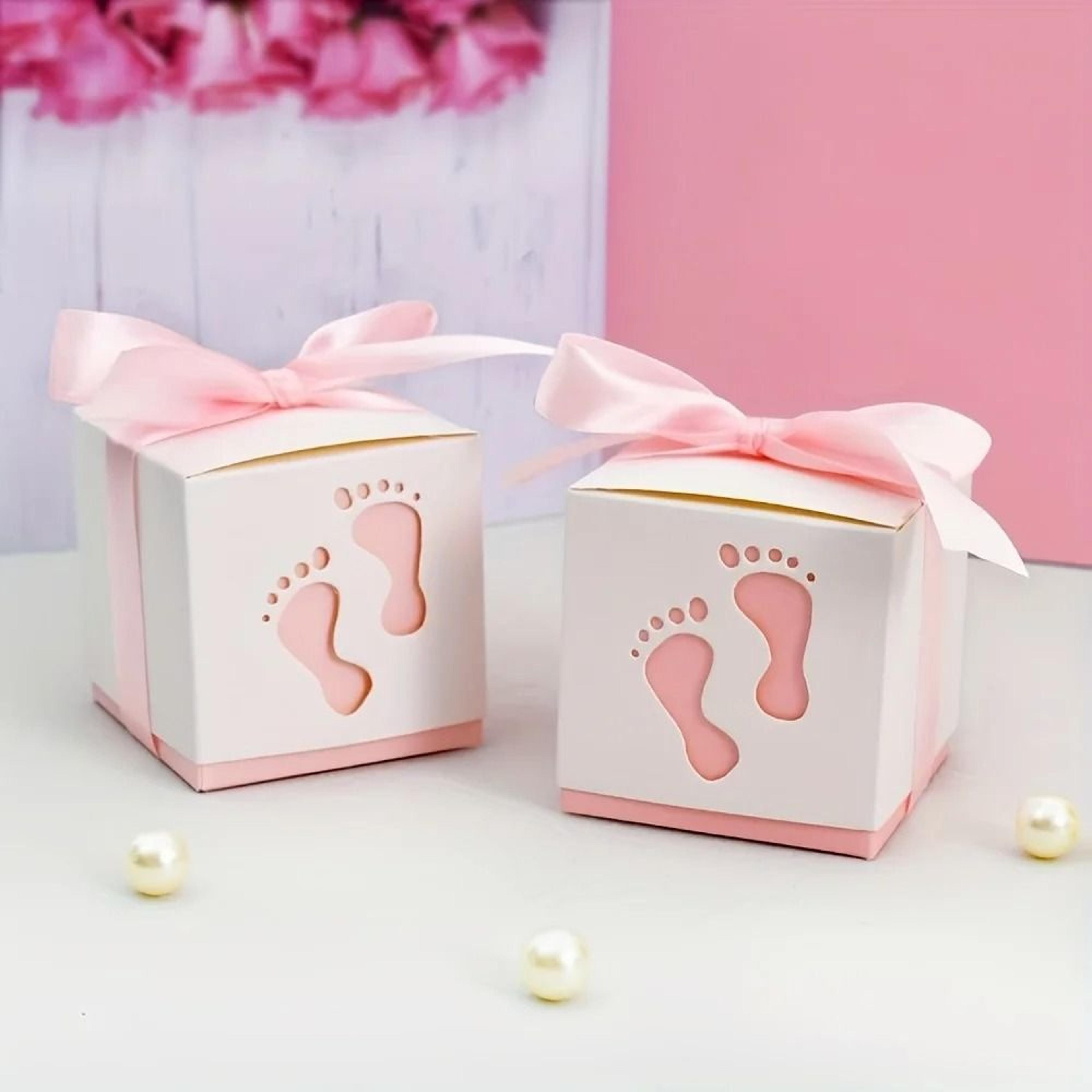 footprint candy boxes for gender reveal favors 15 pack