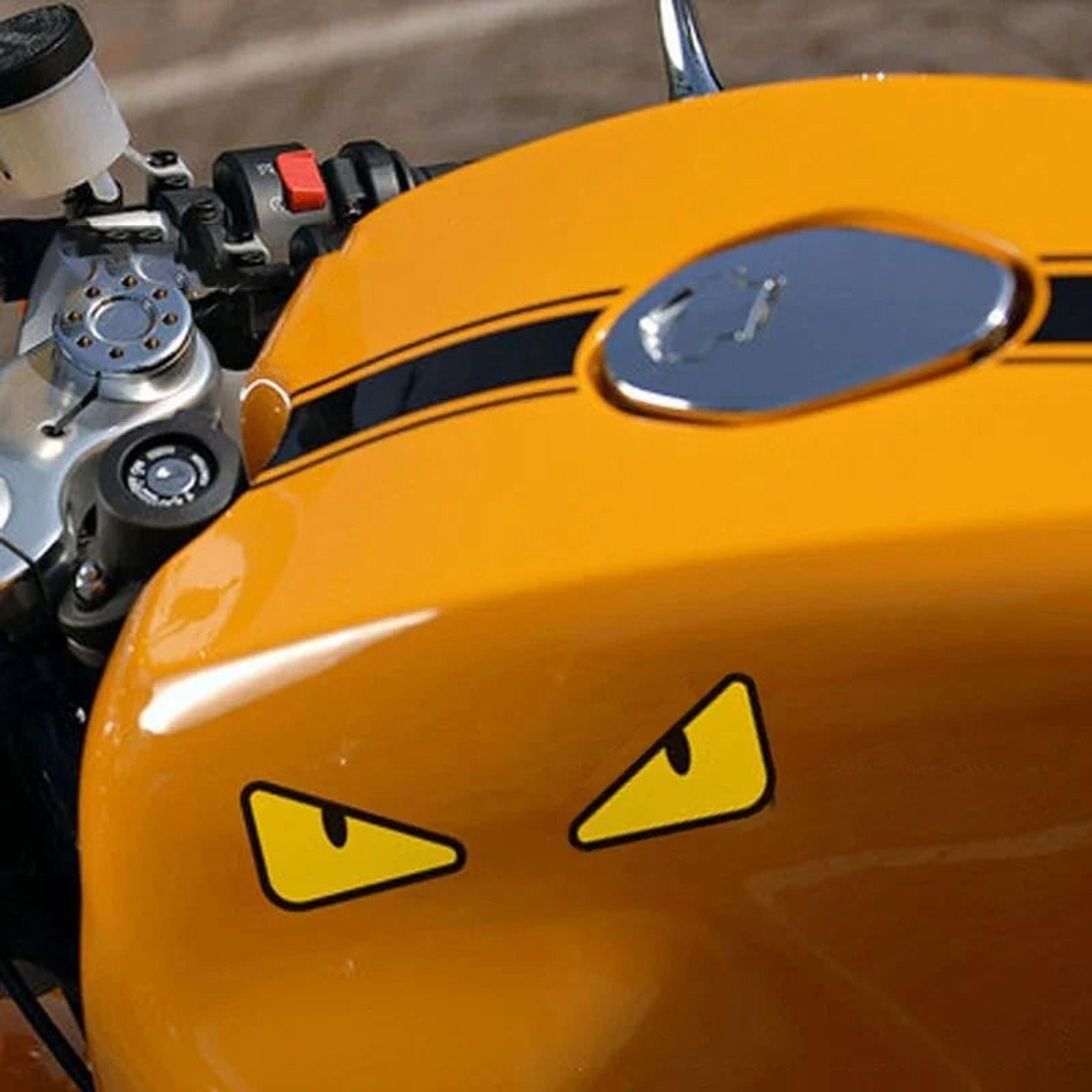 reflective devils eye car sticker for helmet decor