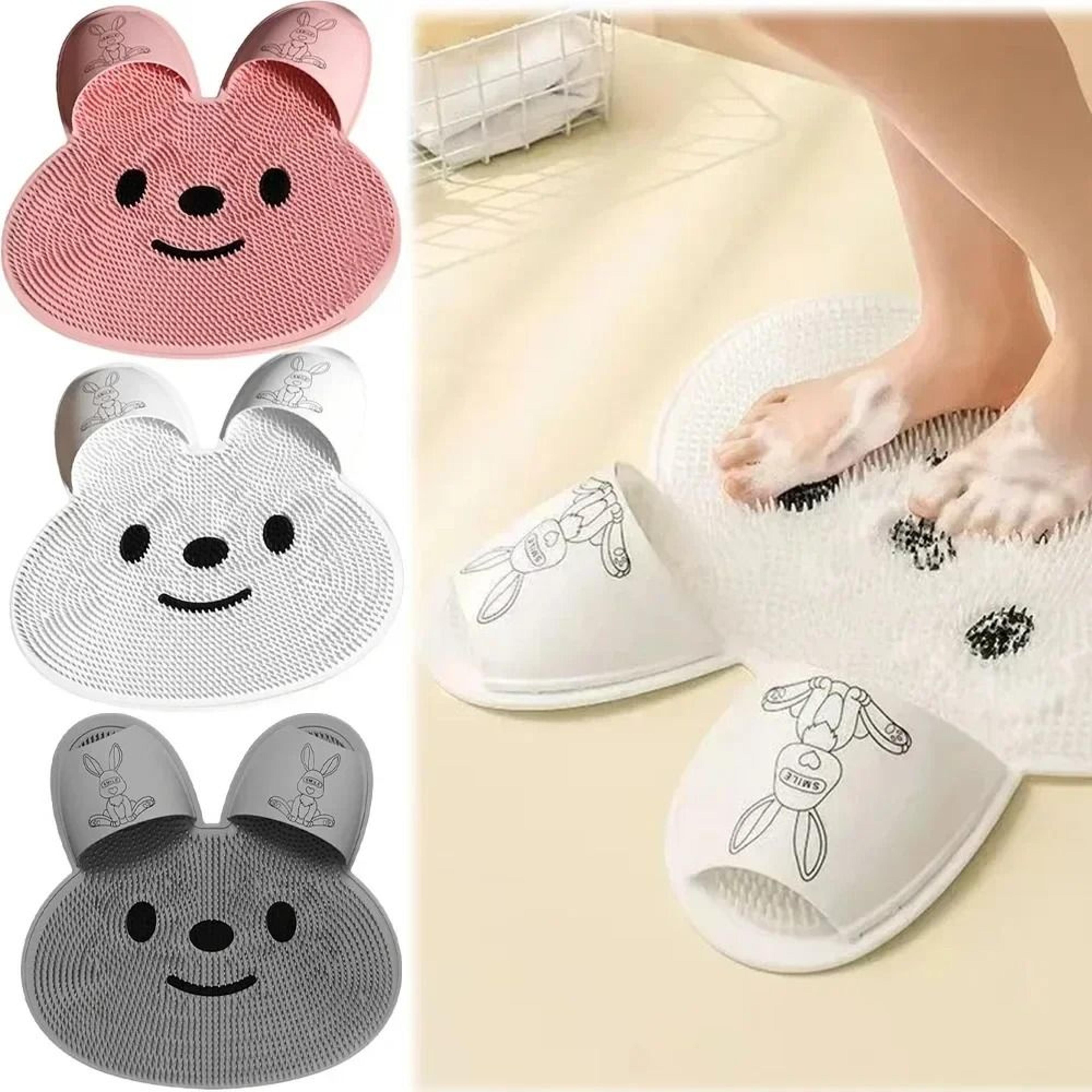 silicone shower foot scrubber mat for easy foot cleaning