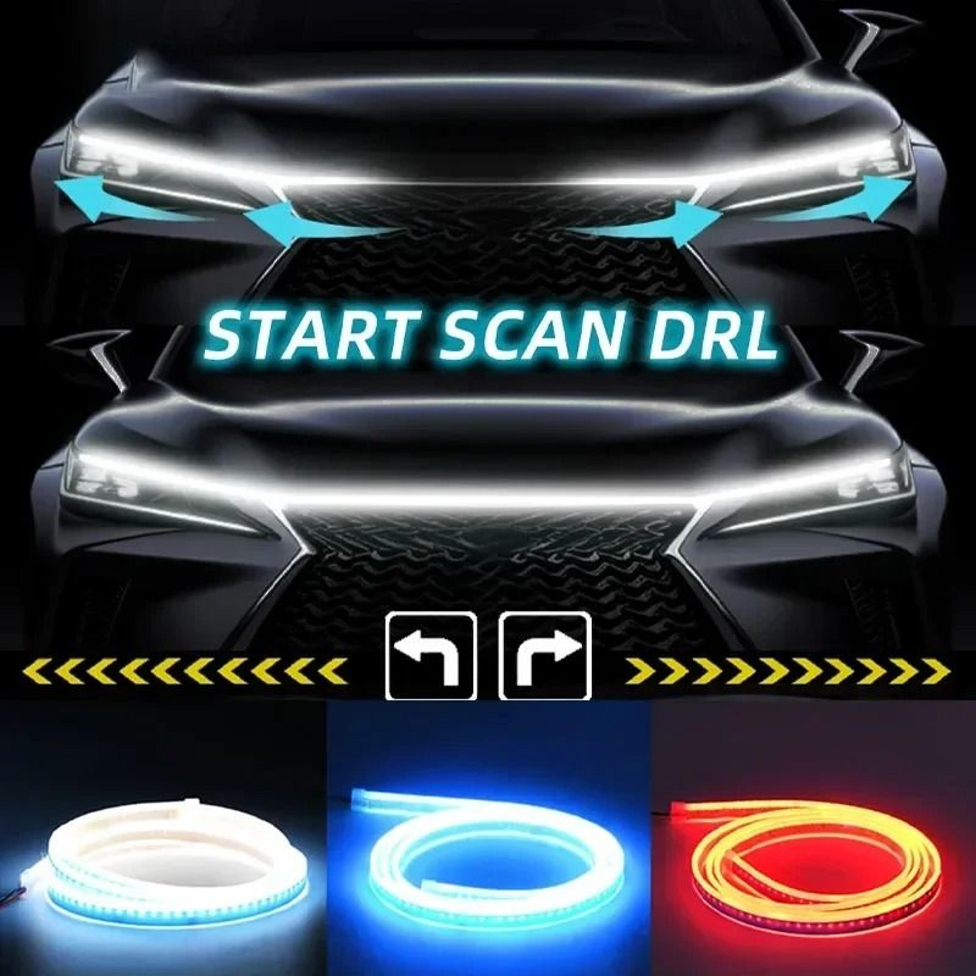 dynamic led car hood light strip with turn signal