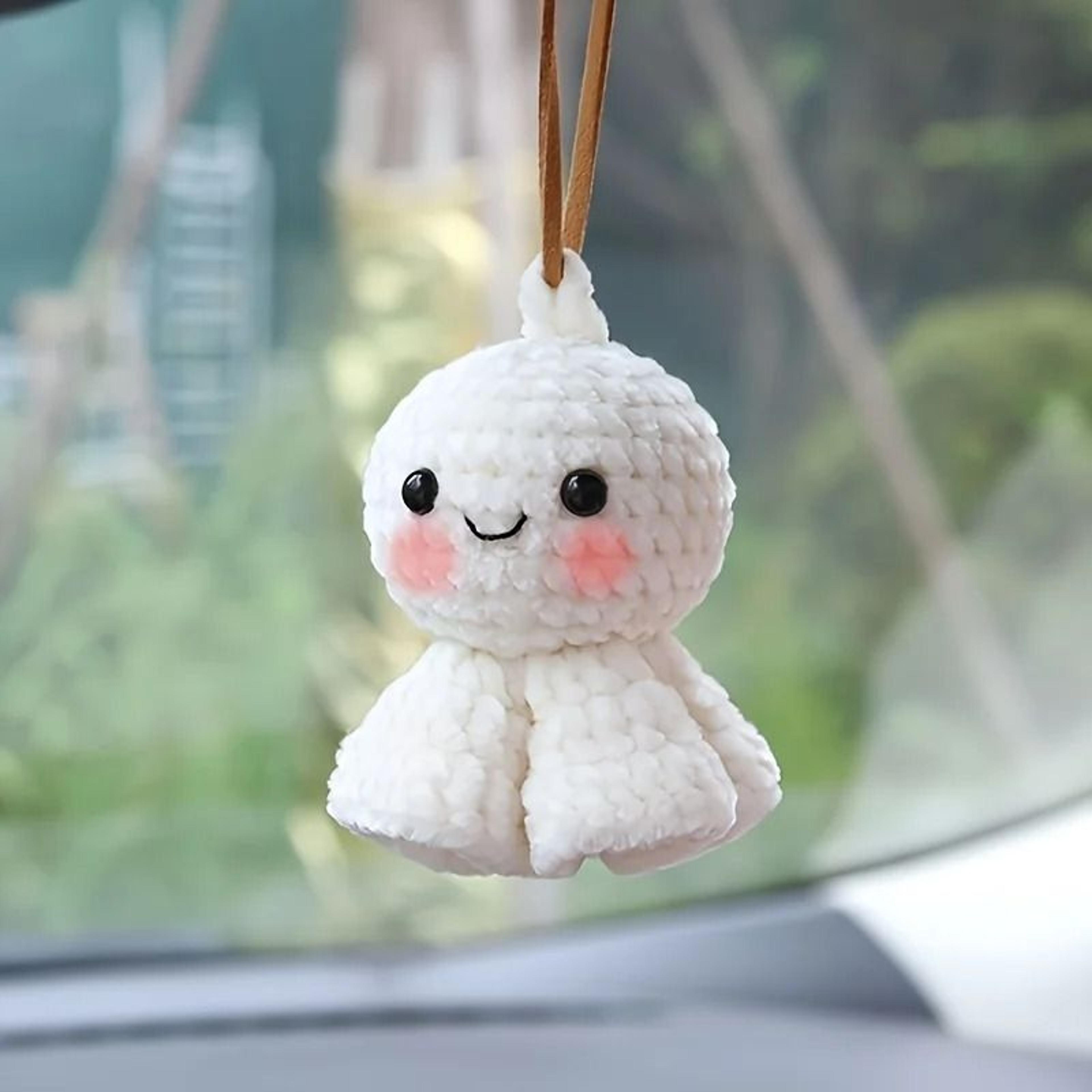 cute crochet sunshine doll car pendant for rearview mirror