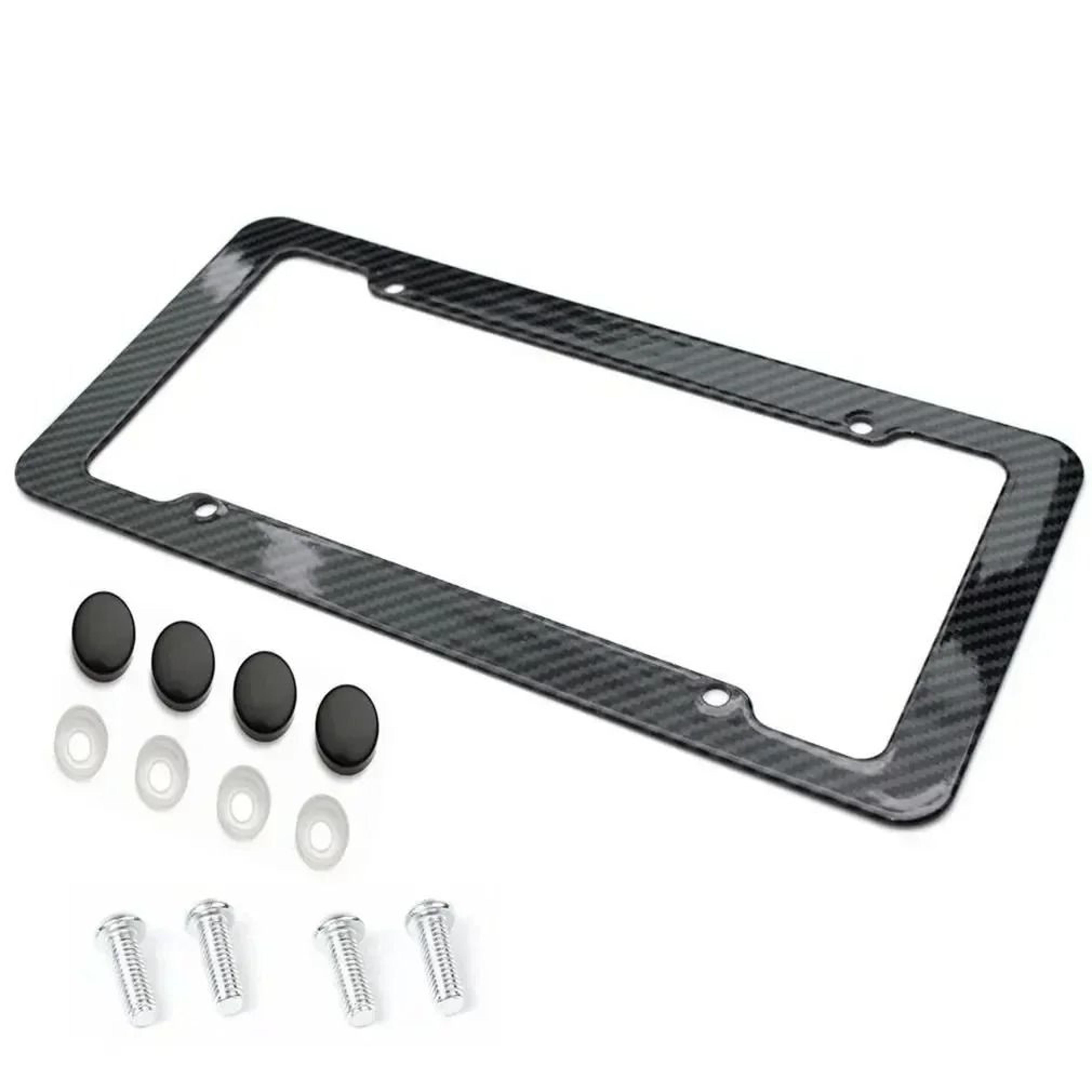 carbon fiber license plate frame covers 2 pack