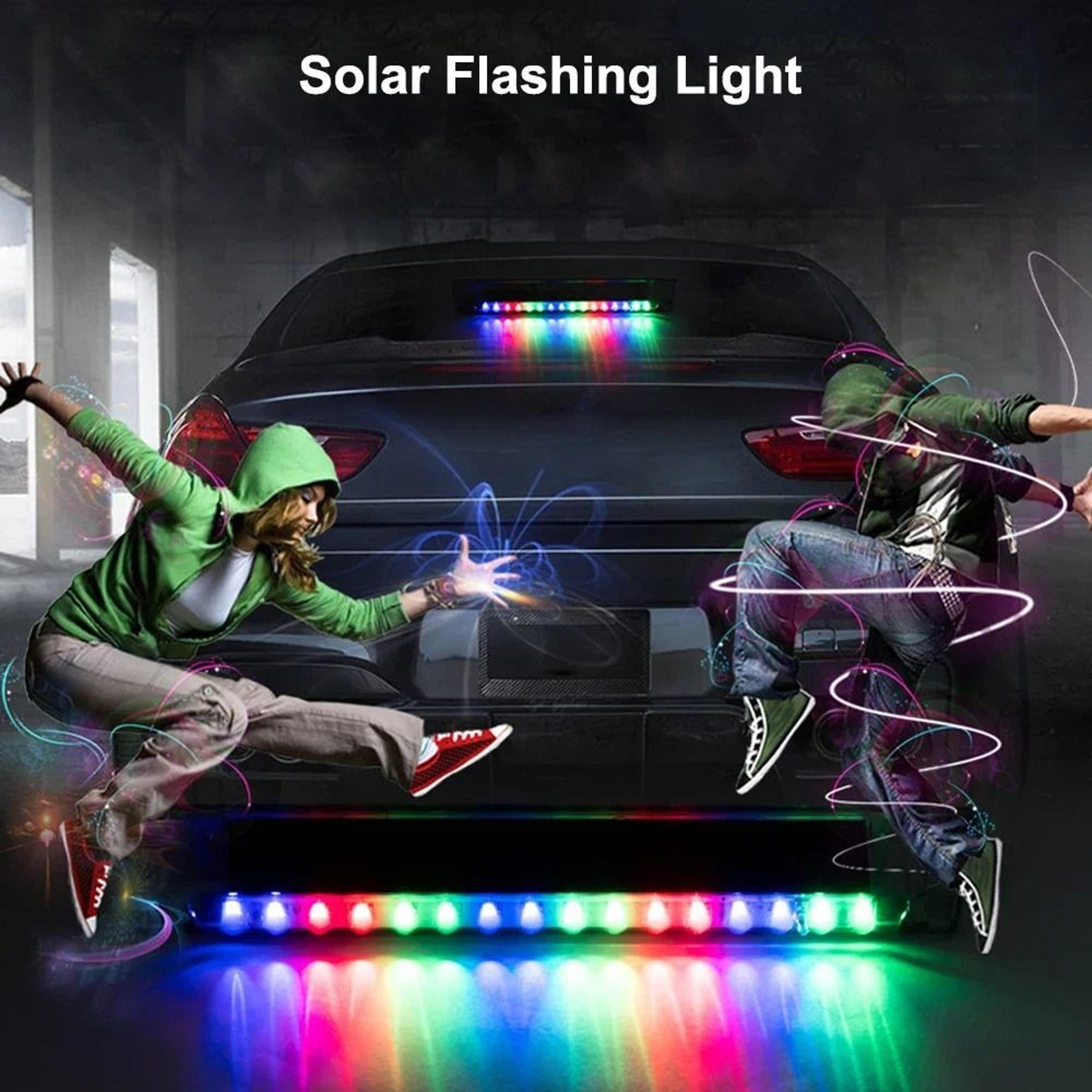 solar led car warning strobe light for anti theft alert