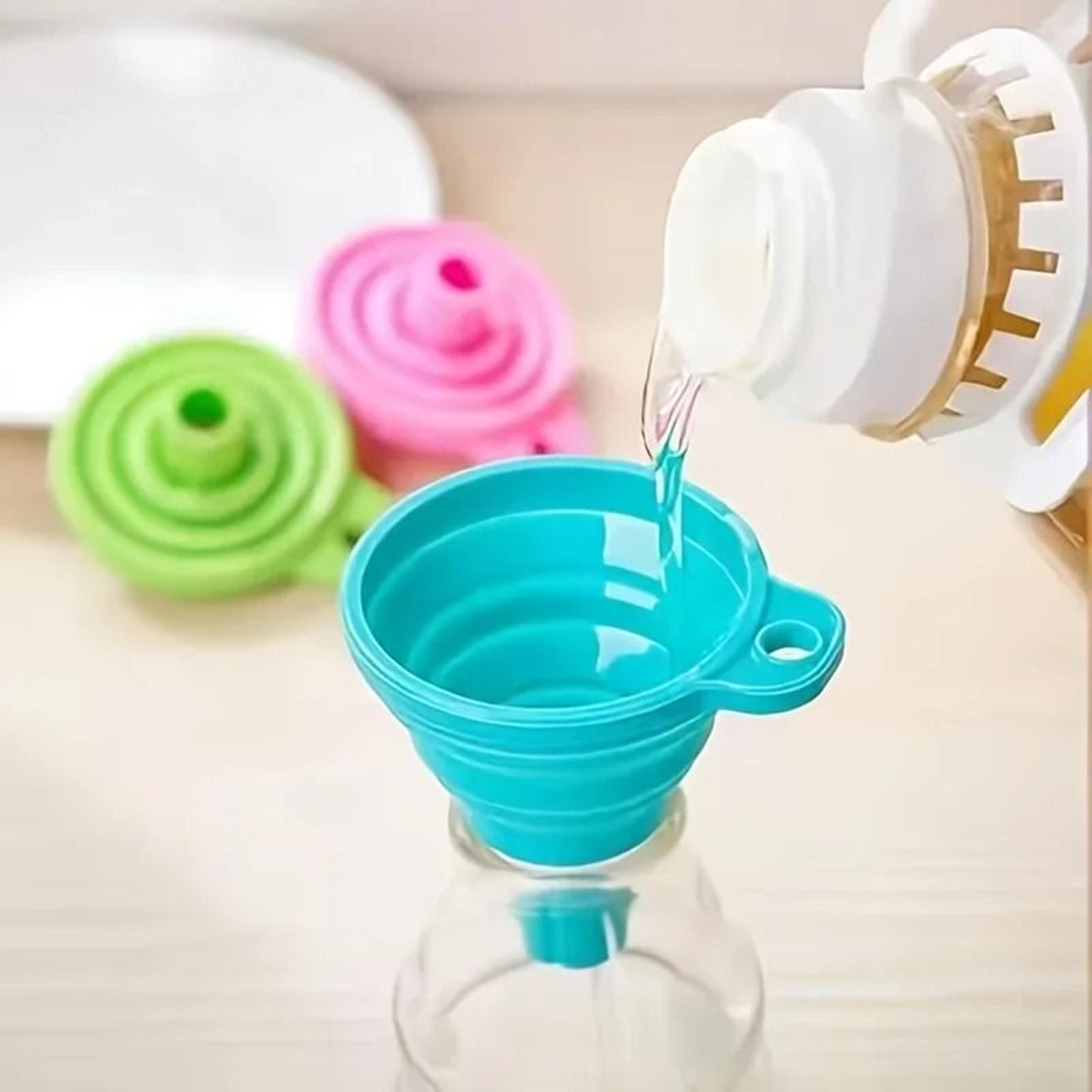 mini telescopic silicone funnel for car oil and liquid refills