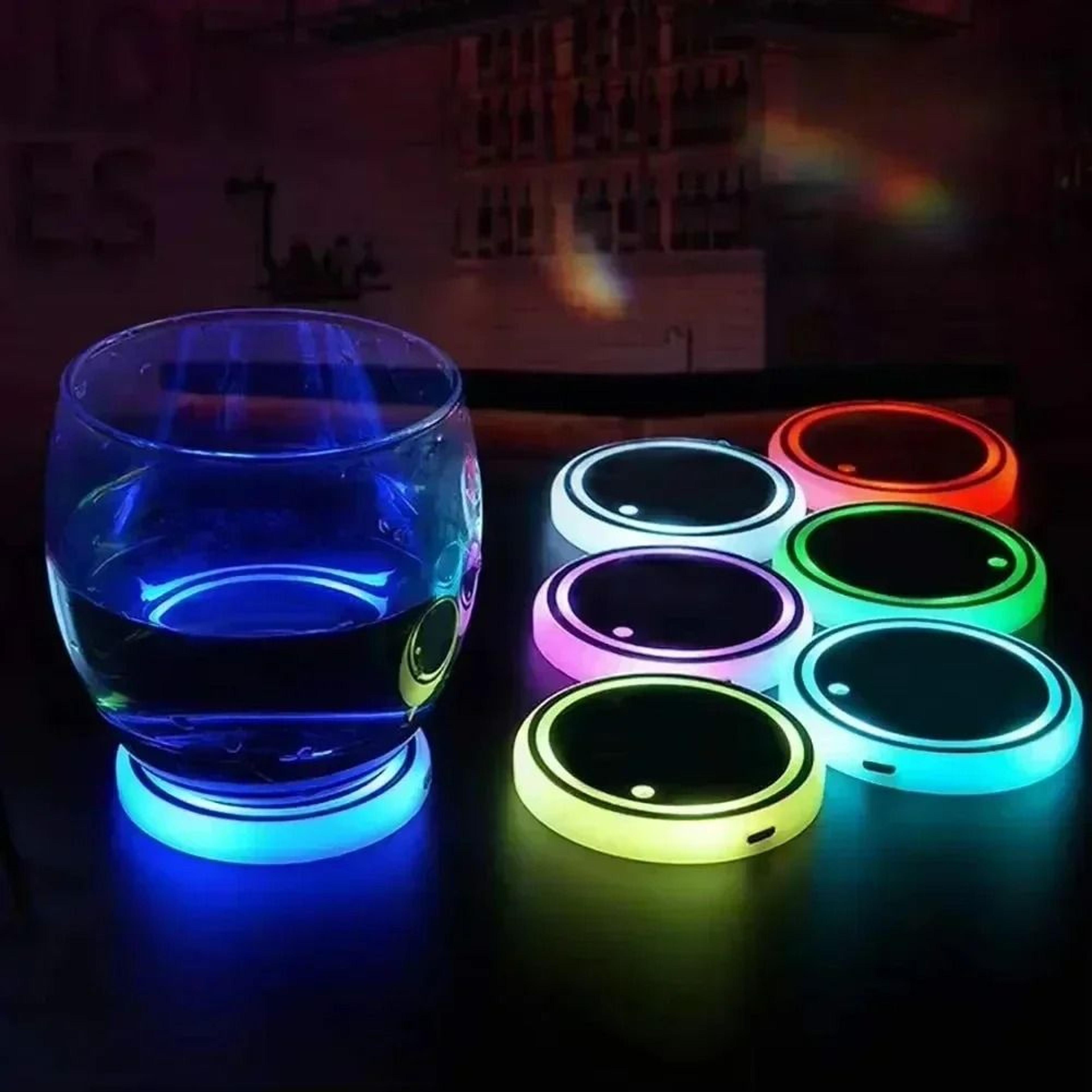colorful led car cup holder coaster ambient light