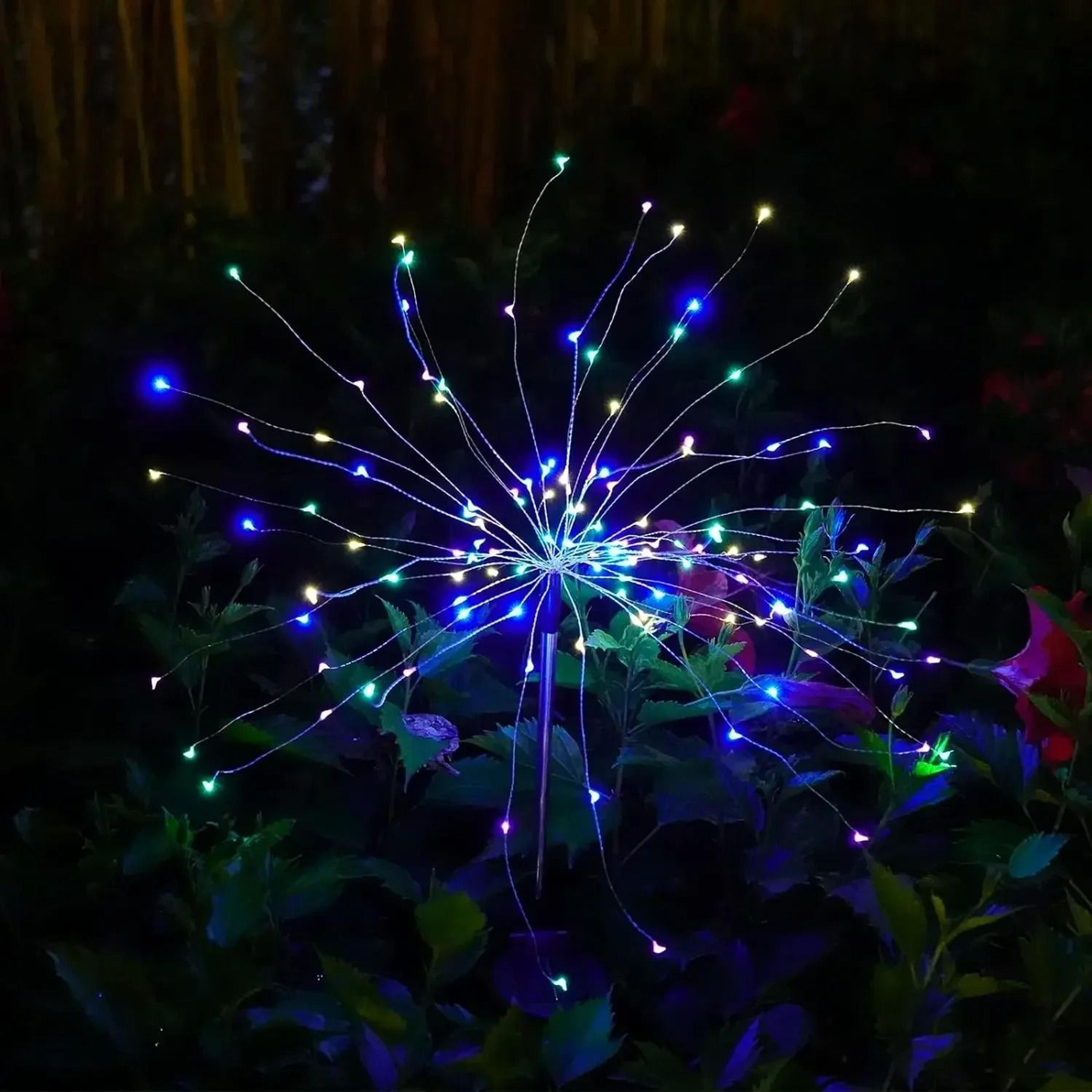 solar firework fairy lights waterproof dandelion garden lamp