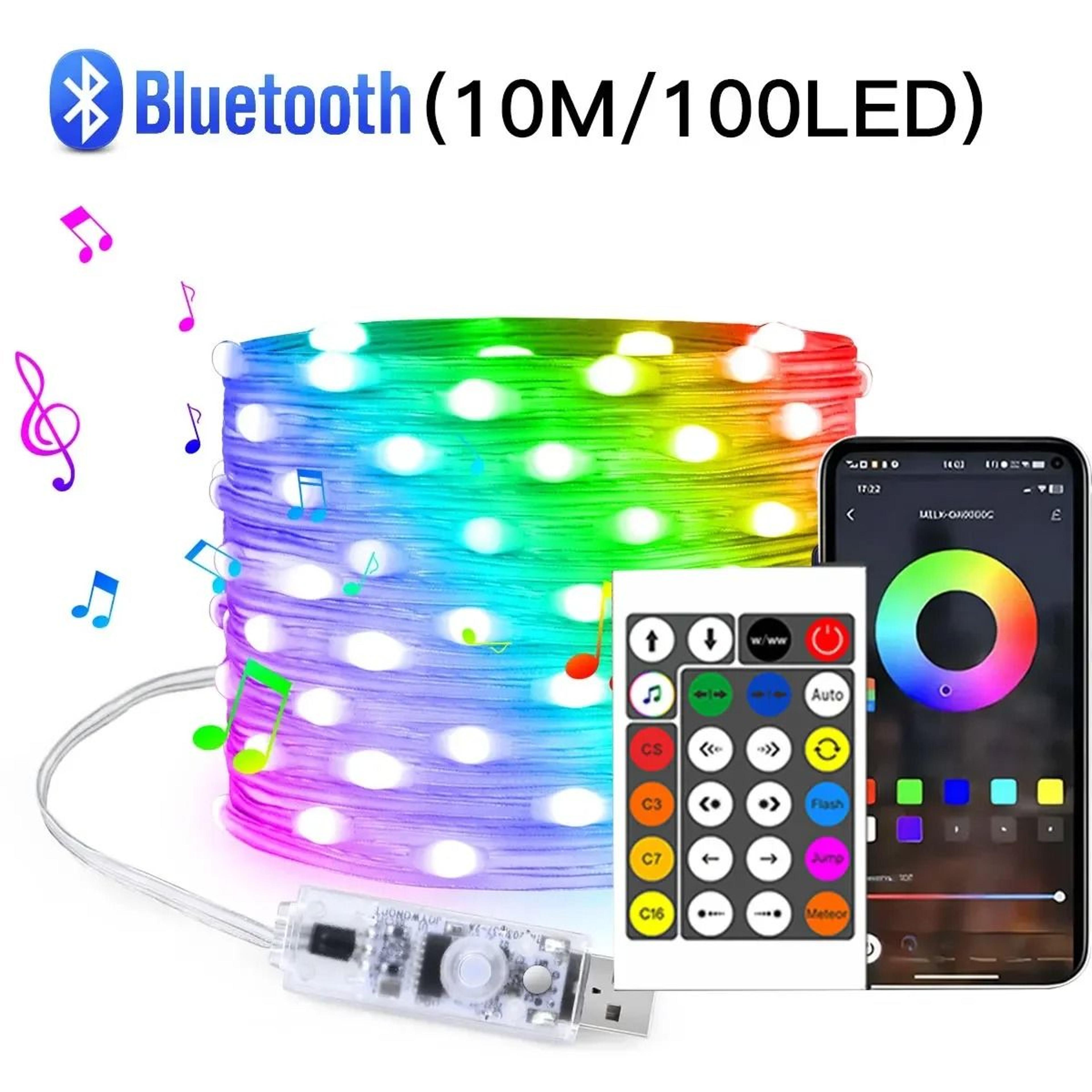 smart bluetooth led fairy lights usb music string decor