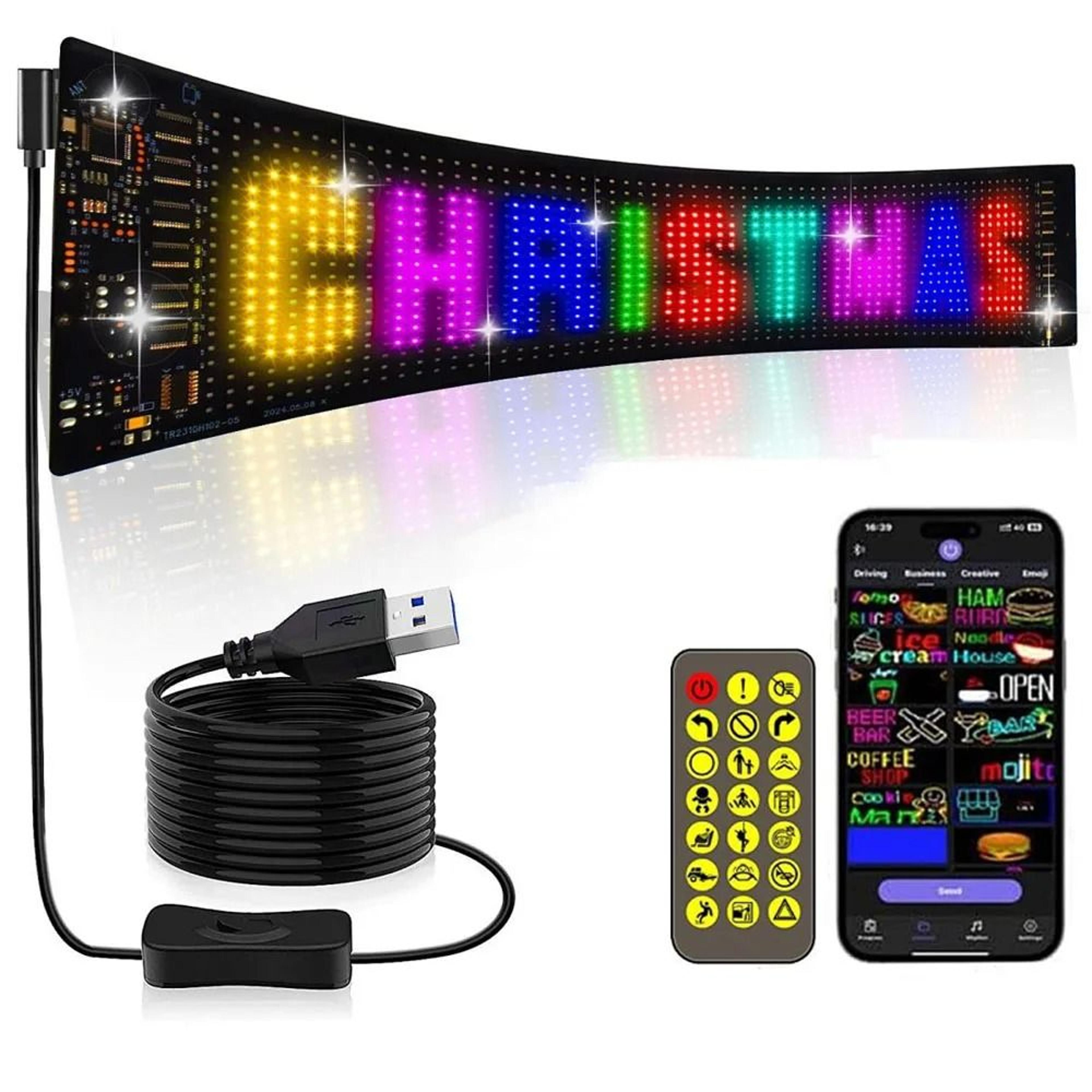 bluetooth led scrolling sign for custom text and gif display