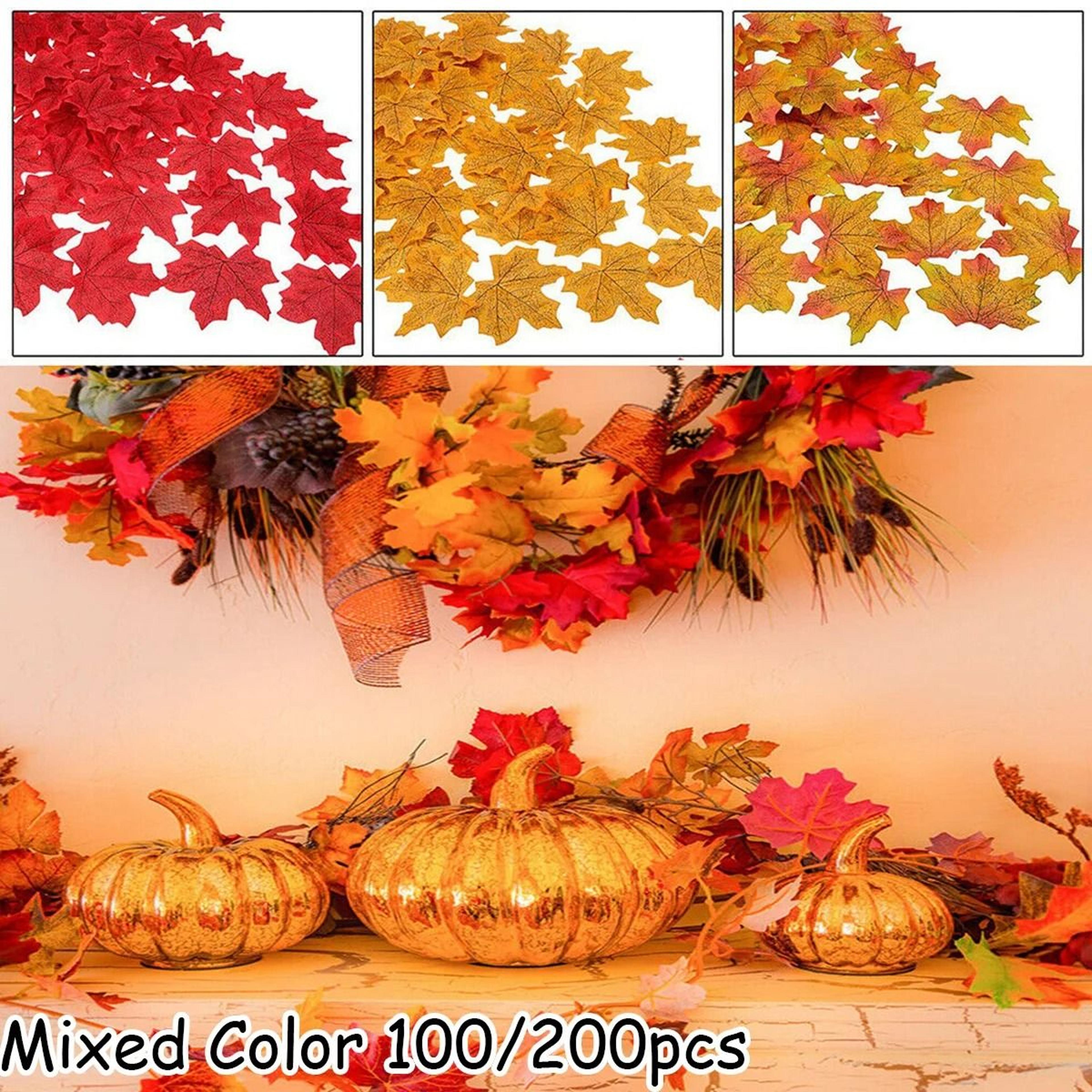 artificial maple leaves garland for autumn thanksgiving wedding party decor