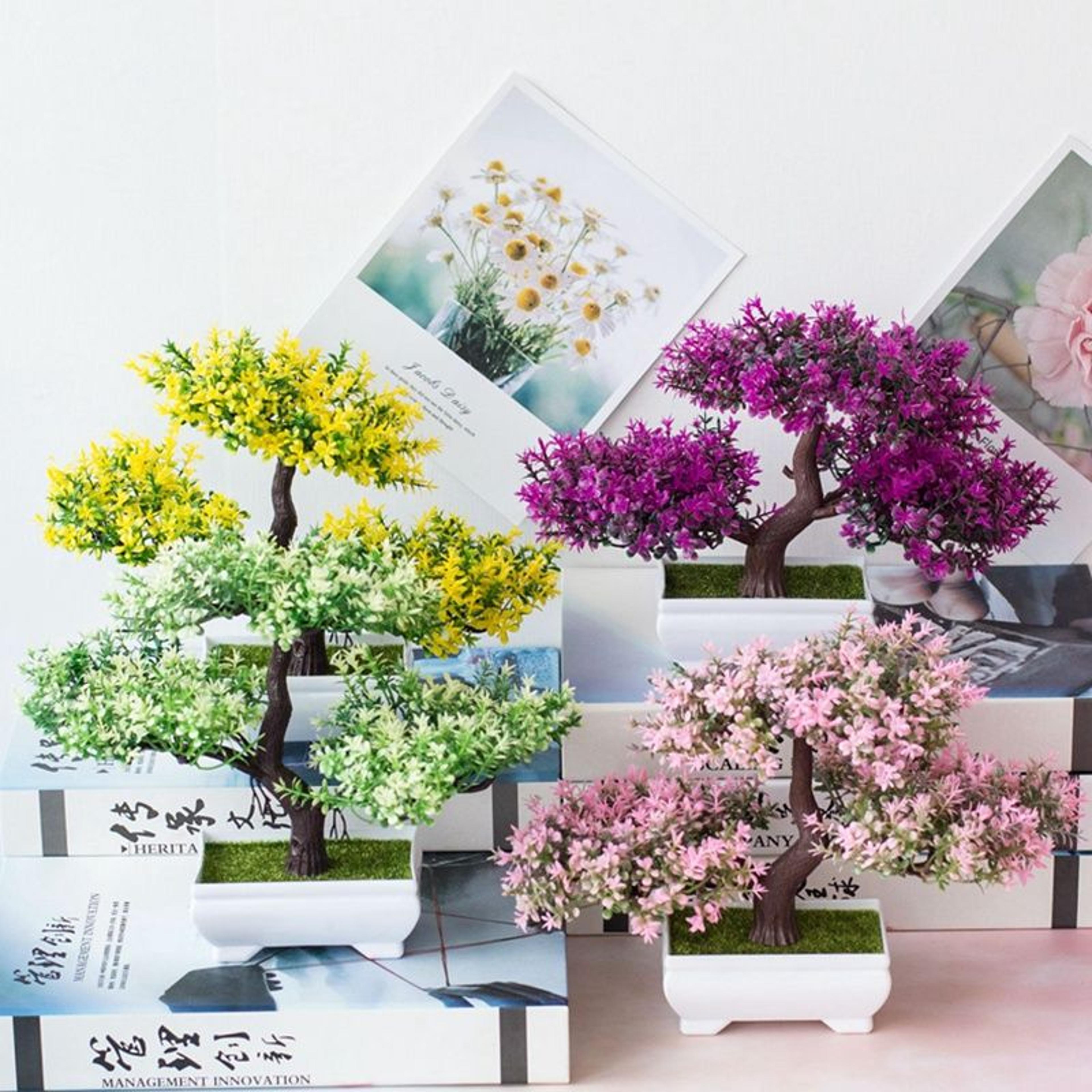 artificial bonsai potted plant for home table office garden decor