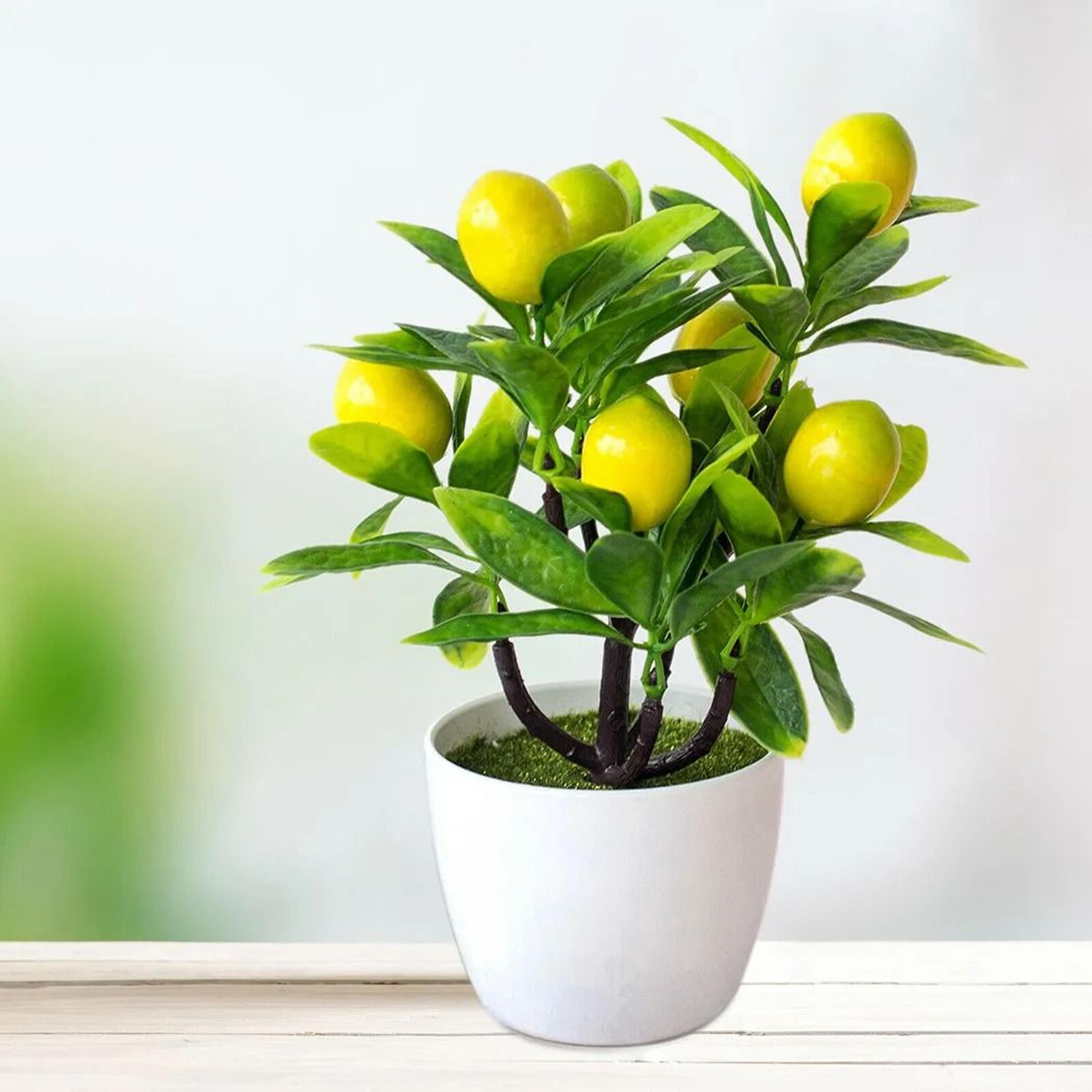 artificial lemon tree potted plant for home garden balcony decor