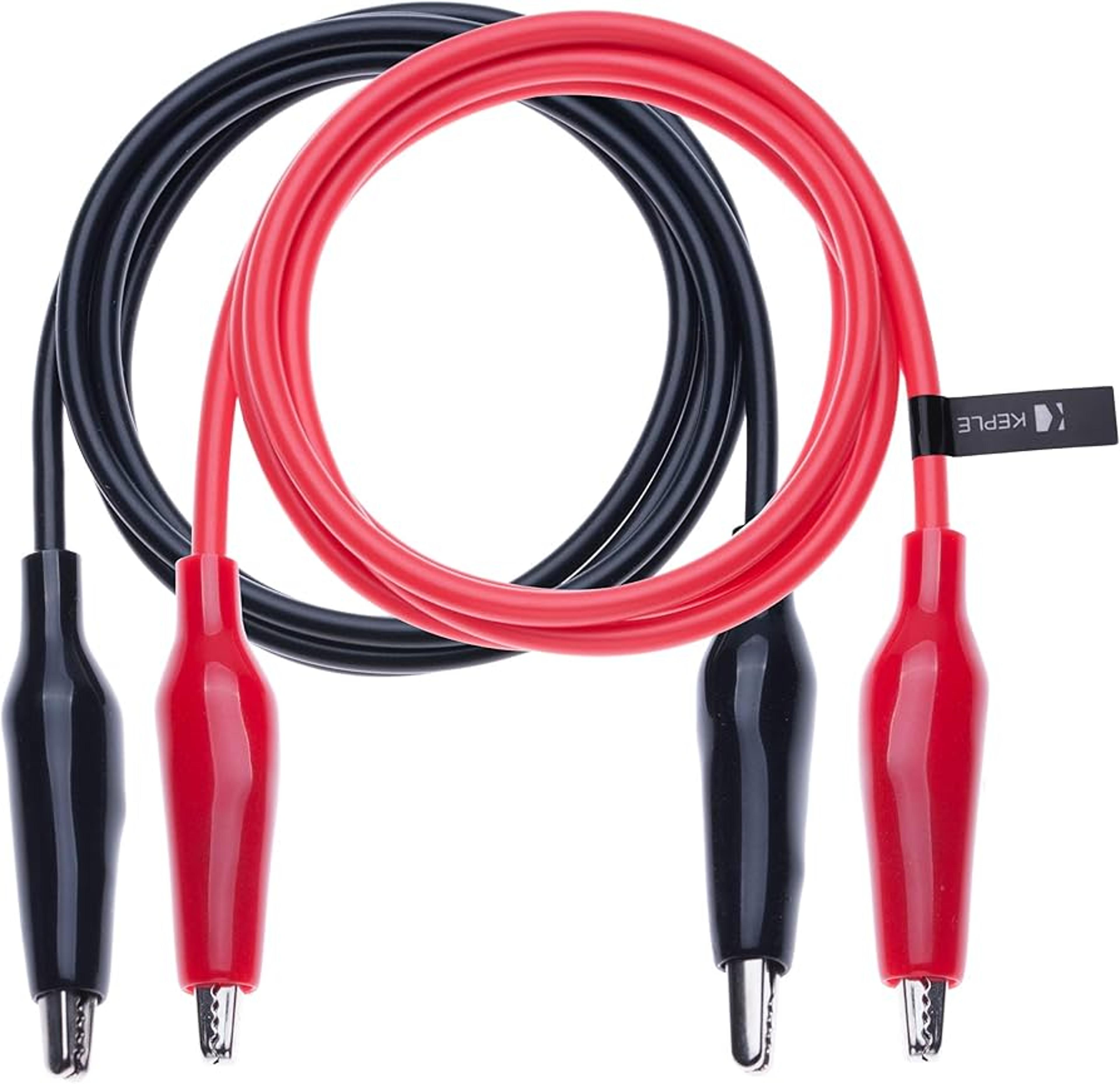 2 piece multimeter test clip clamp set red and black 10a 1000v