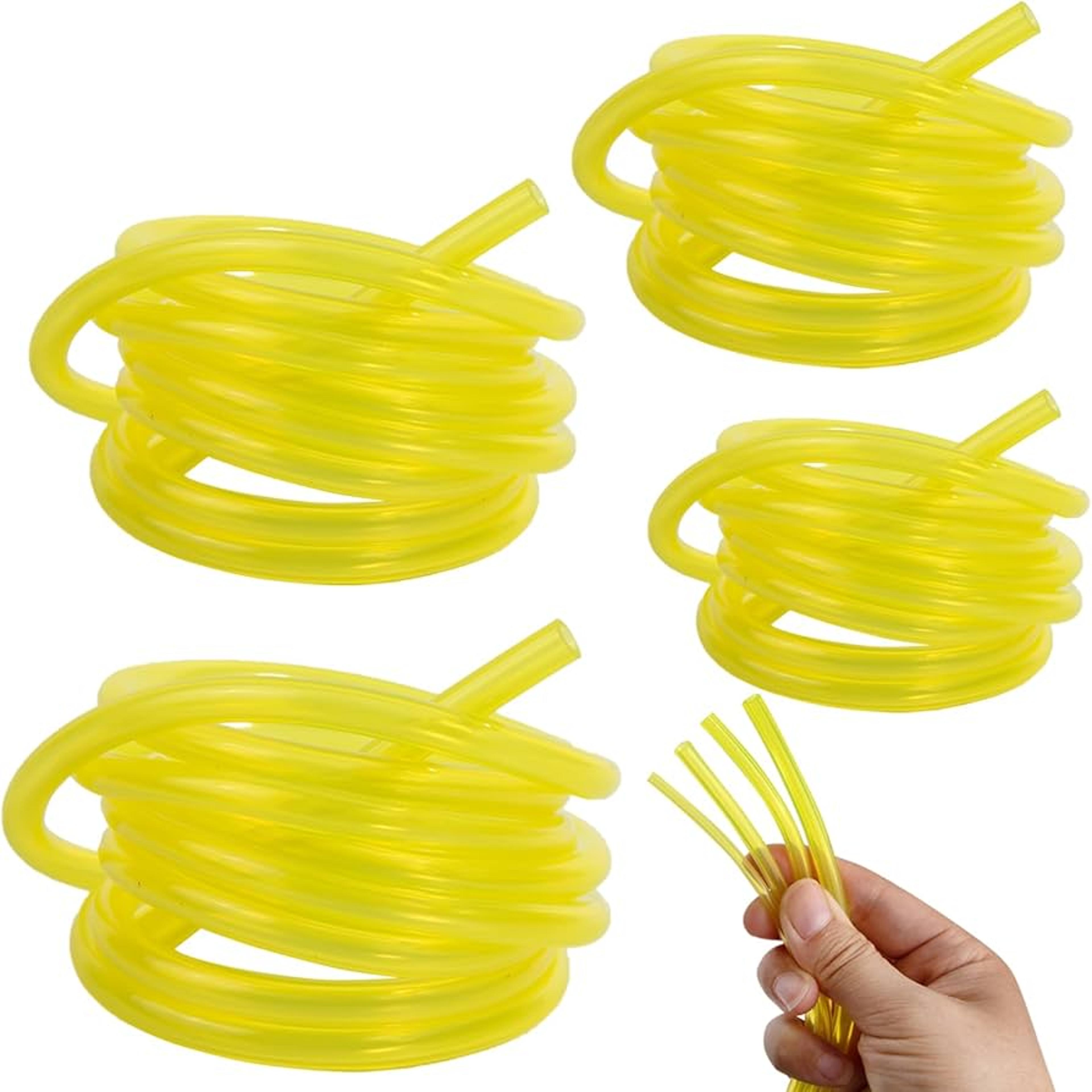 4 piece yellow fuel line hose set for trimmer chainsaw and blower
