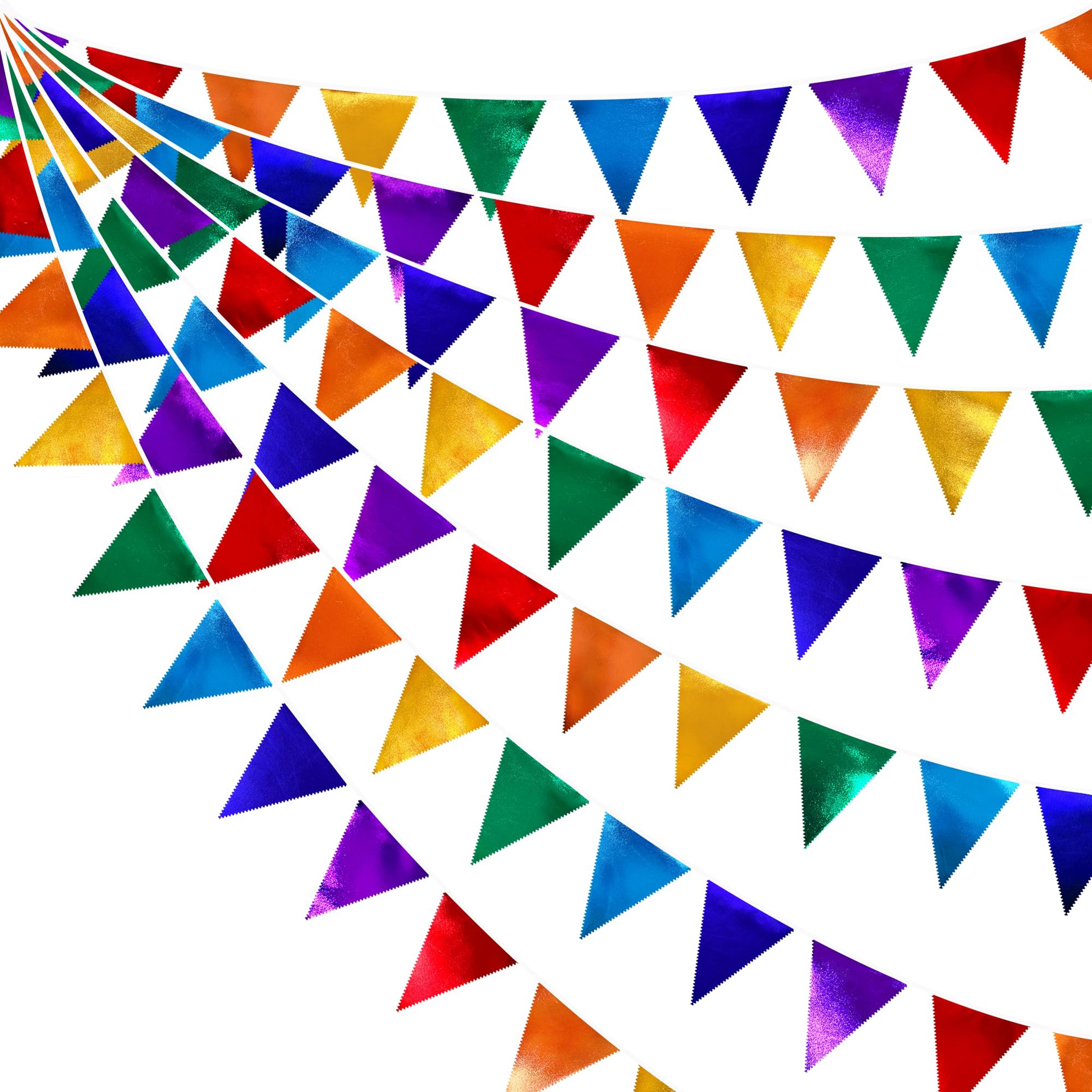 50m multicolor triangle bunting banner for party and outdoor decor