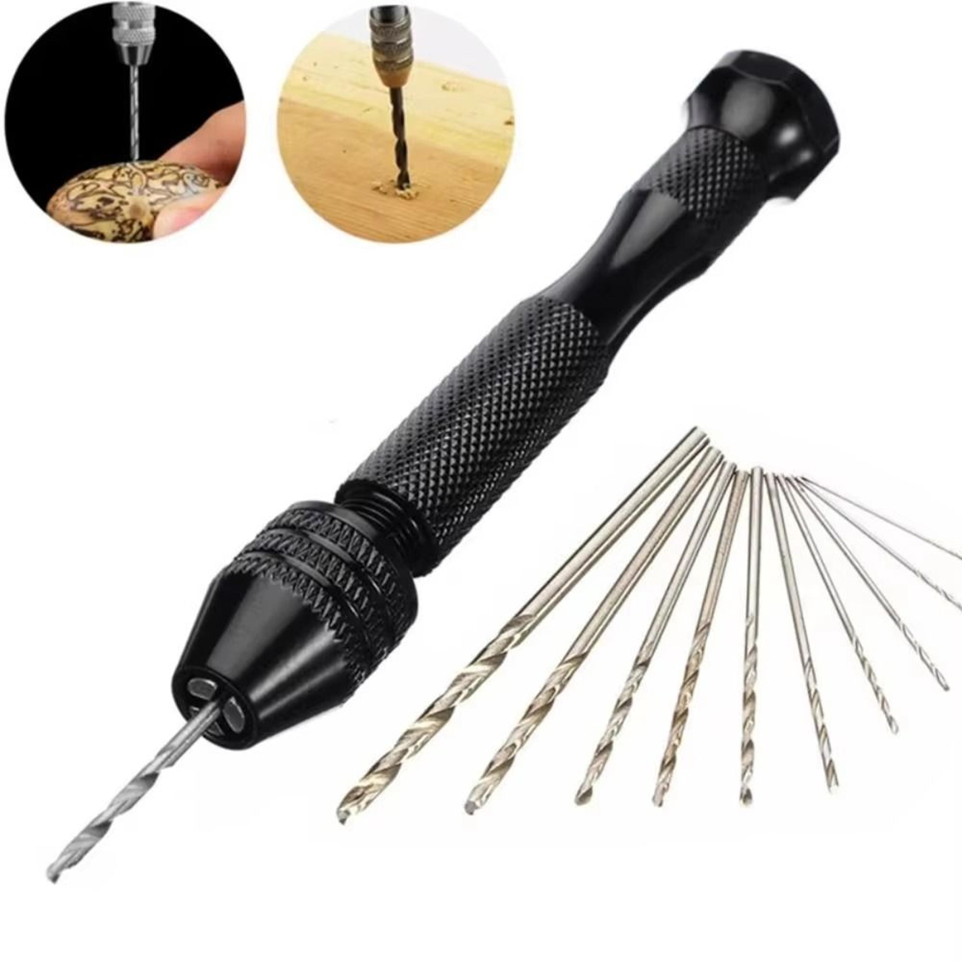 mini hand drill set with 0 3 to 3 2mm bits for hobby crafts