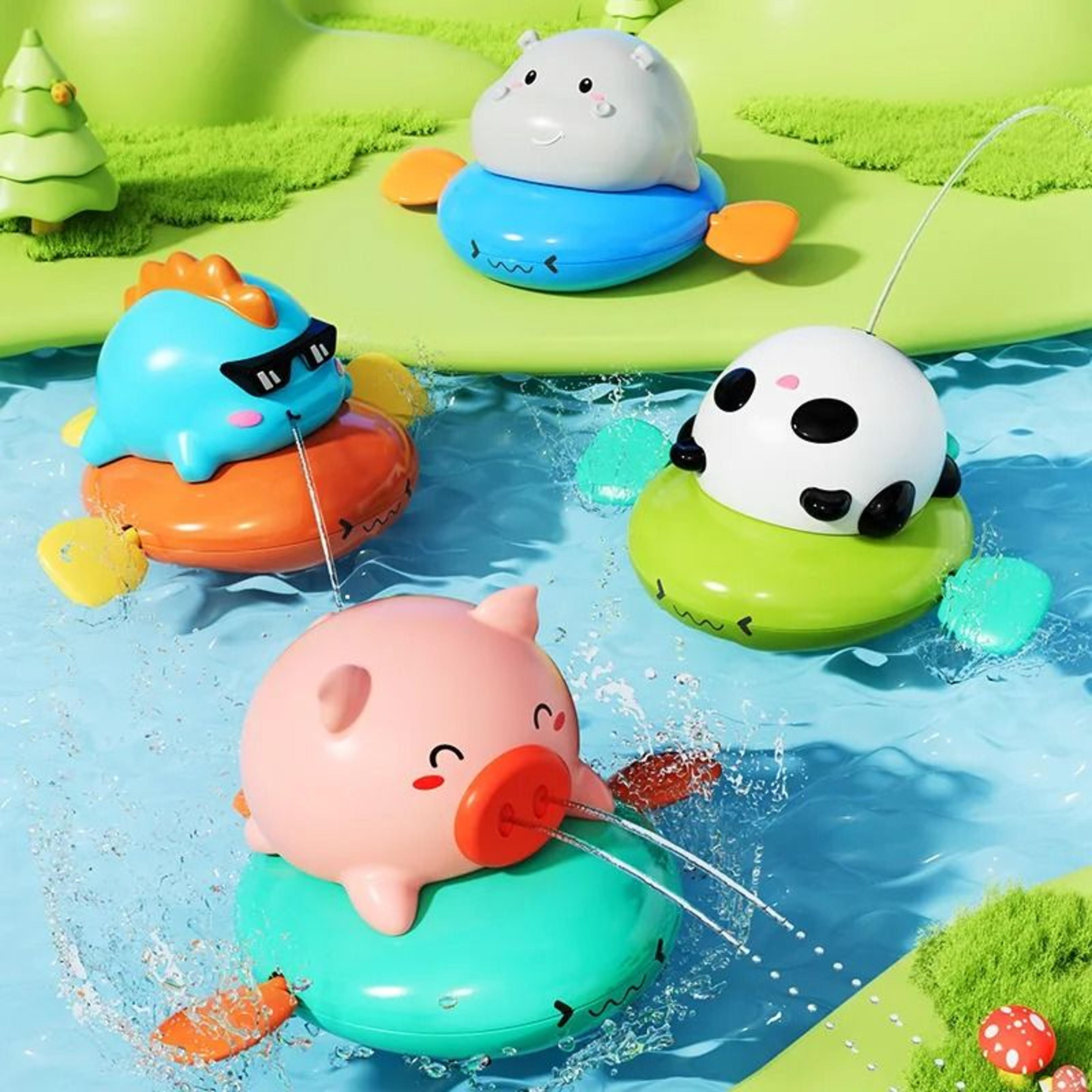 wind up pig bath toy for kids water play