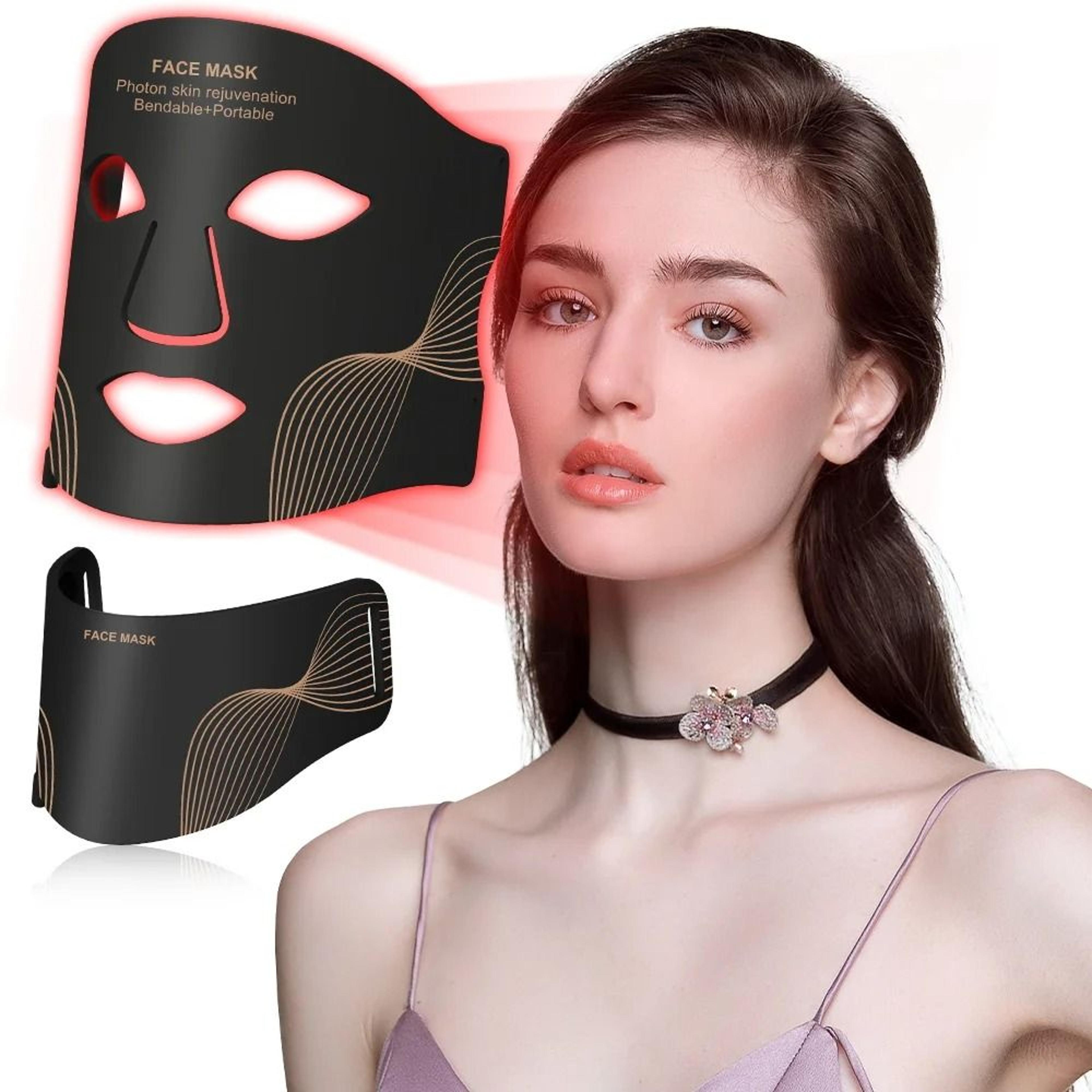 7 color led face and neck light therapy mask