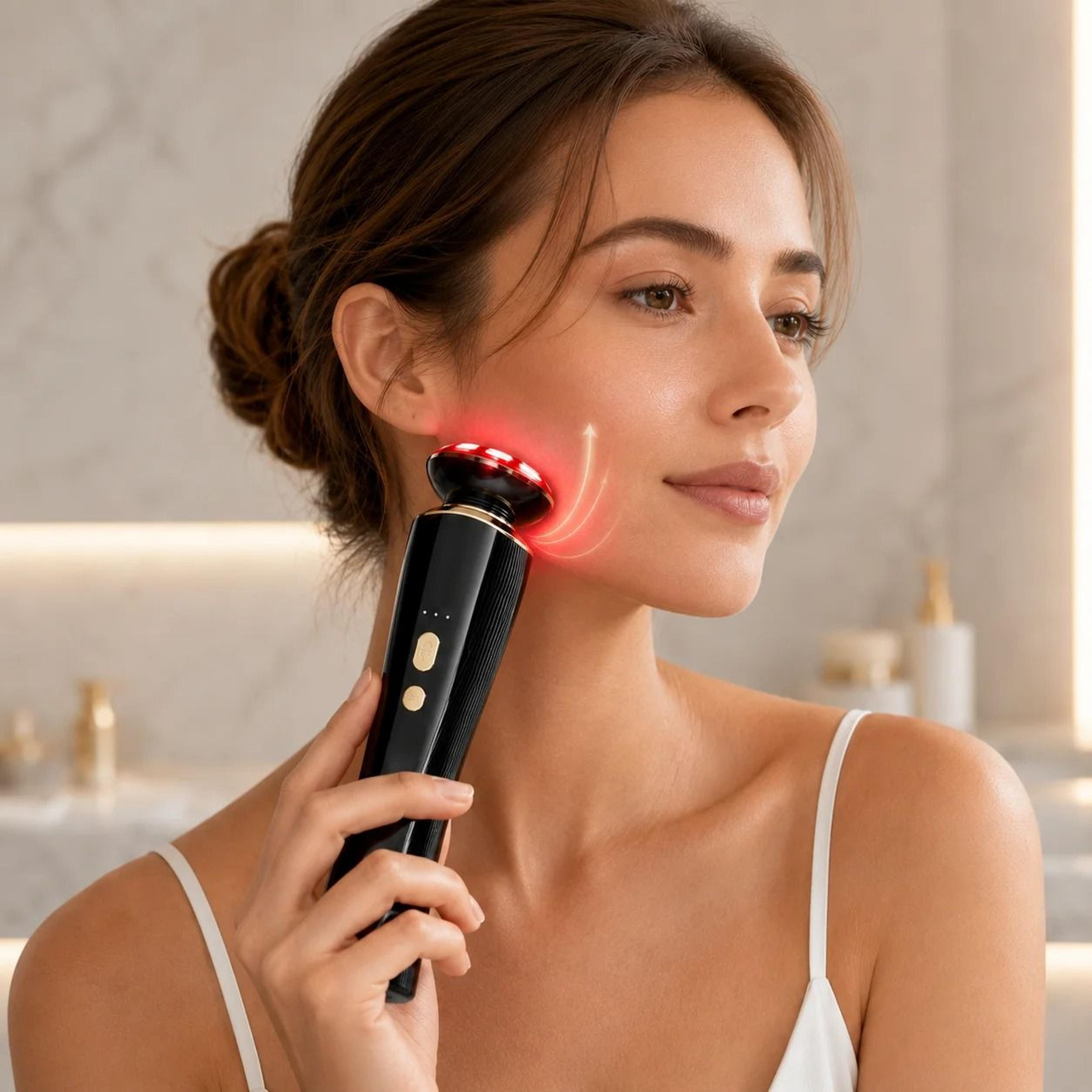 red light facial massager face and neck skin tightening device
