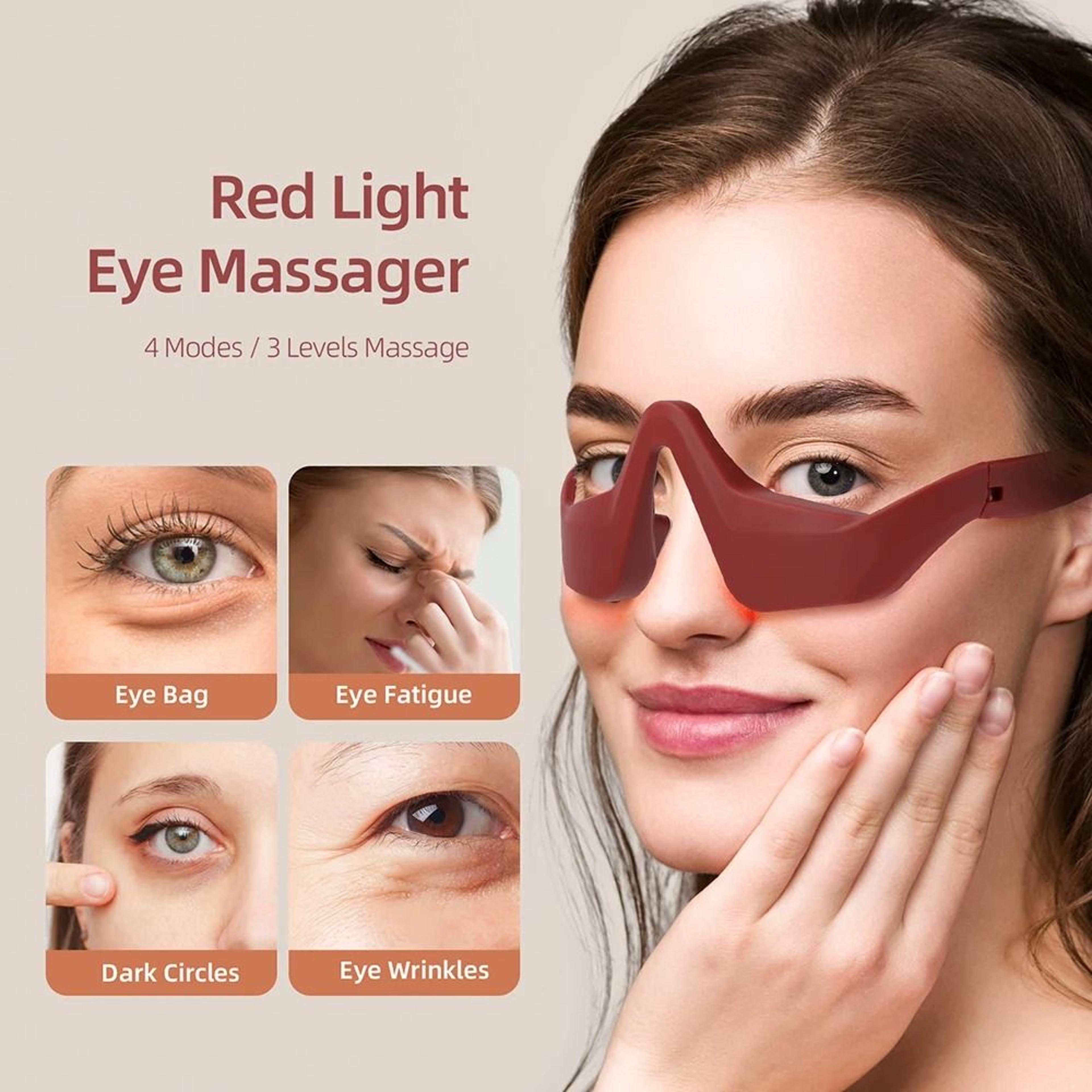 red light eye massager under eye glasses for fatigue relief