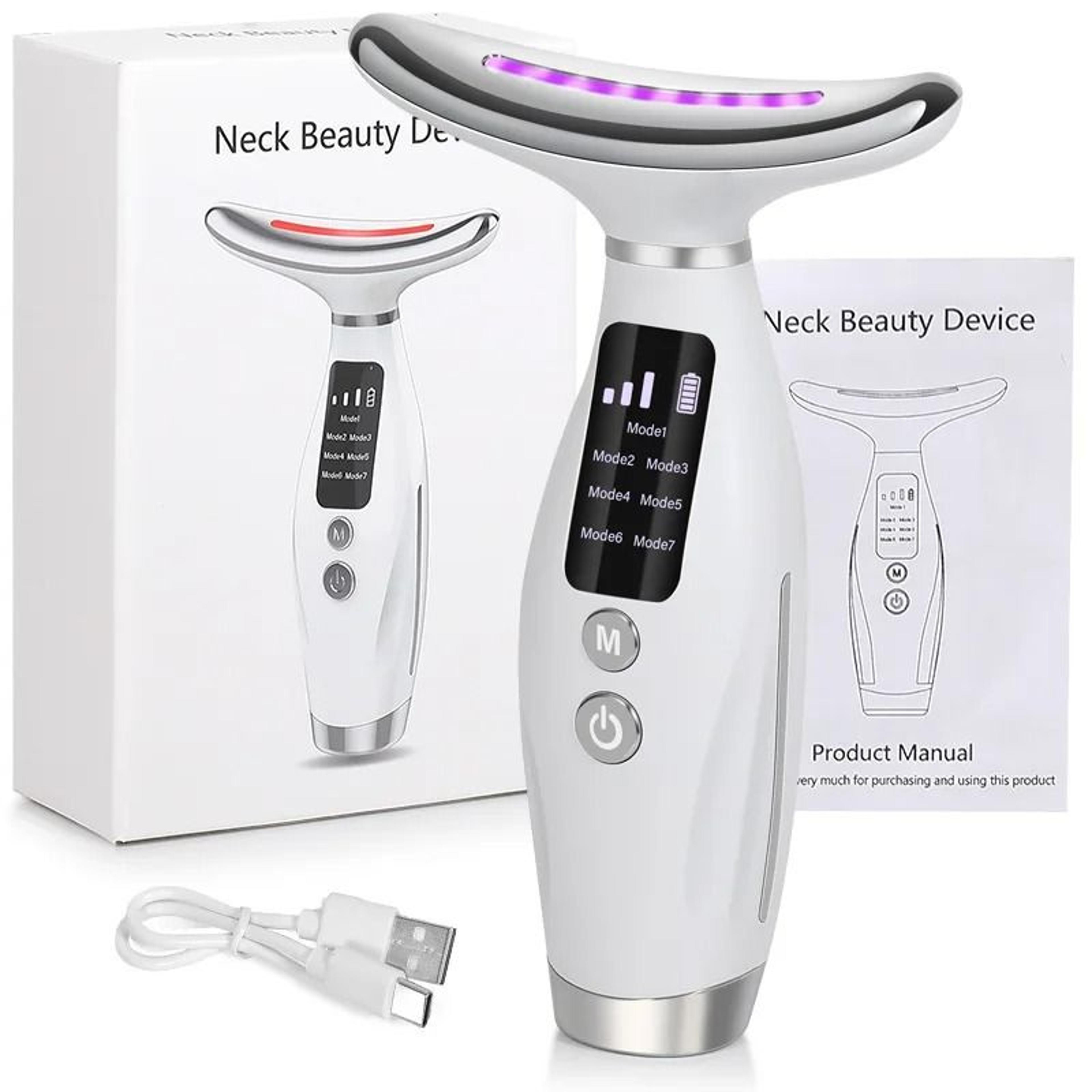 ems face massager 7 color facial and neck lifting device