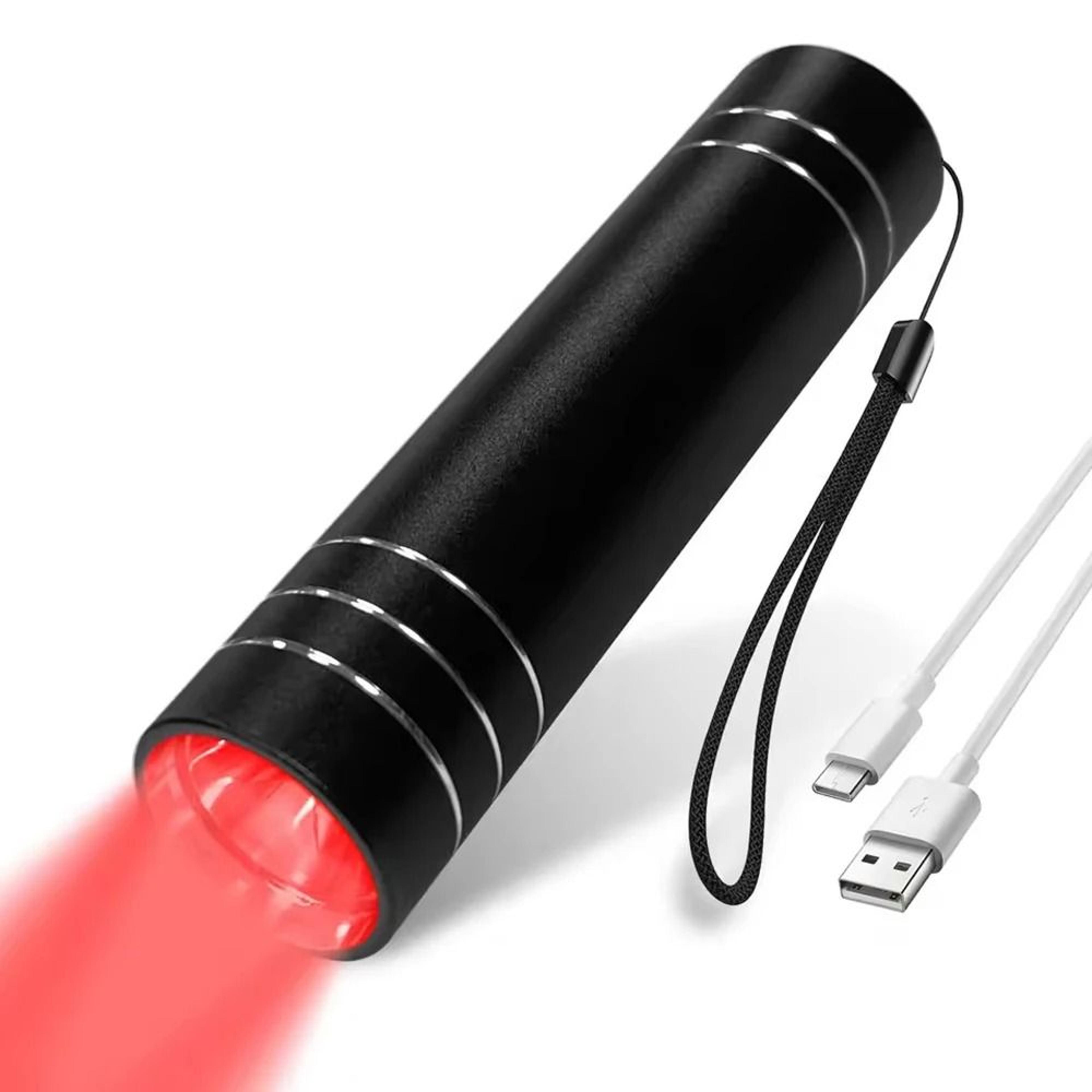 portable red light therapy torch for face and body care