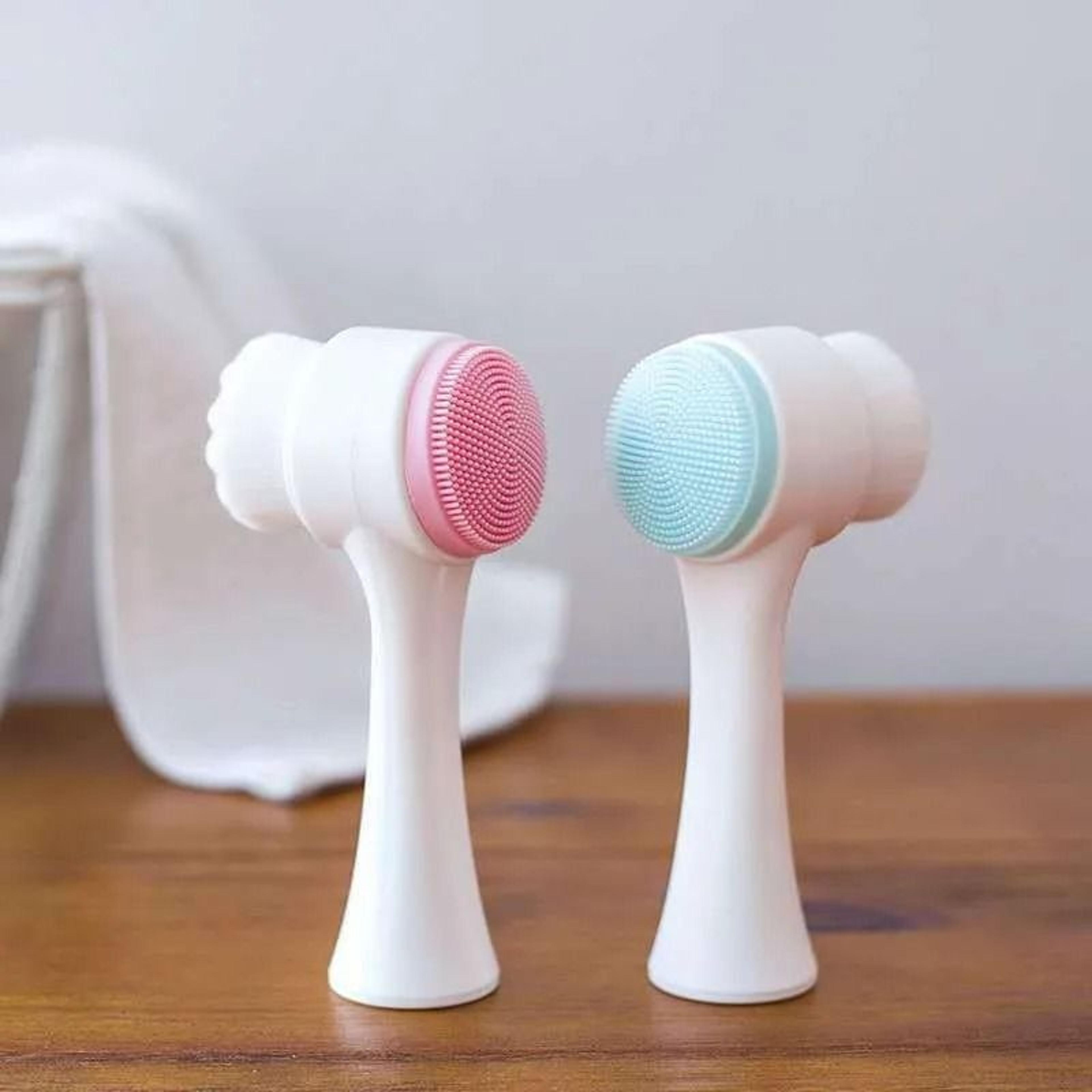 double sided silicone face cleansing brush