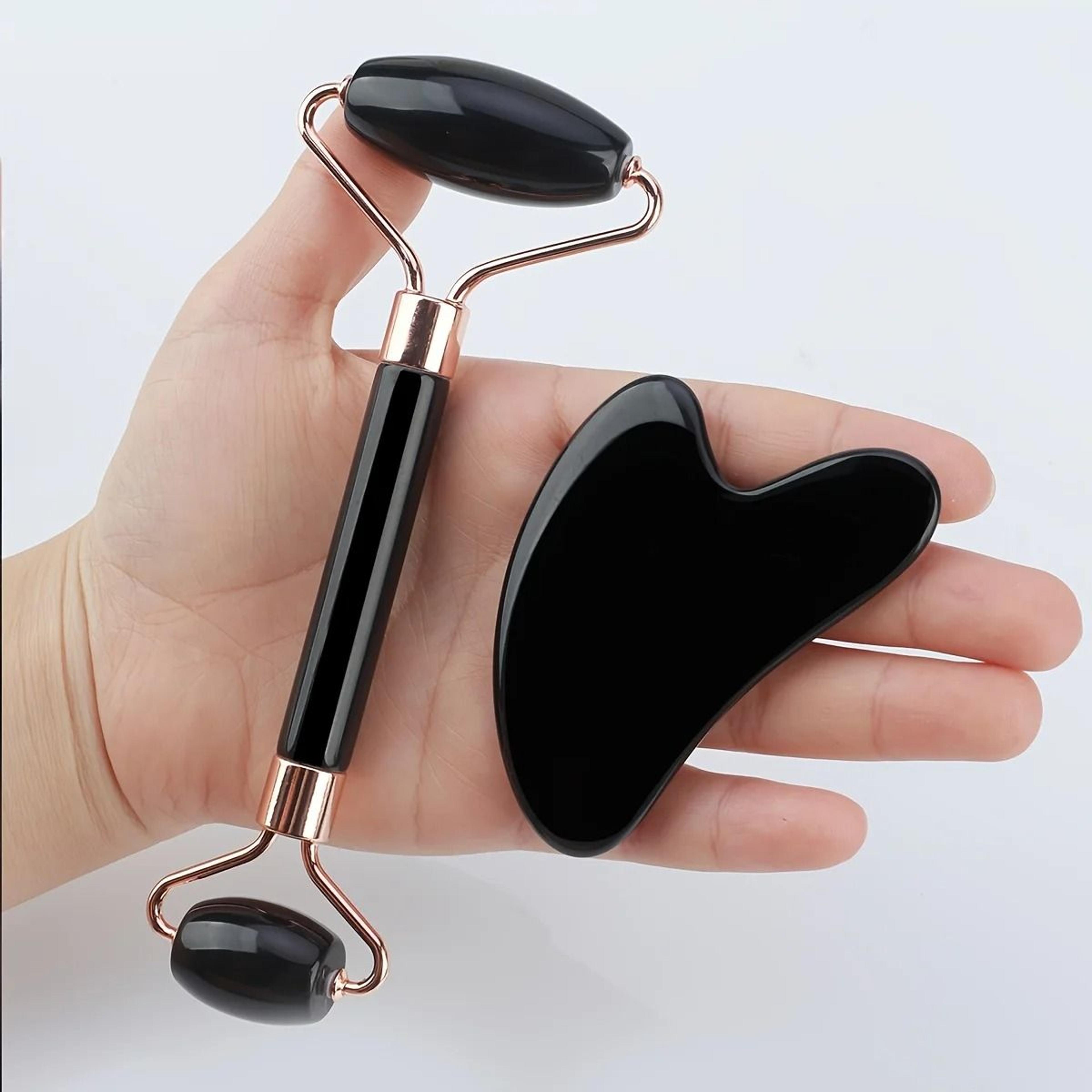 3 piece ice face roller and gua sha skincare set