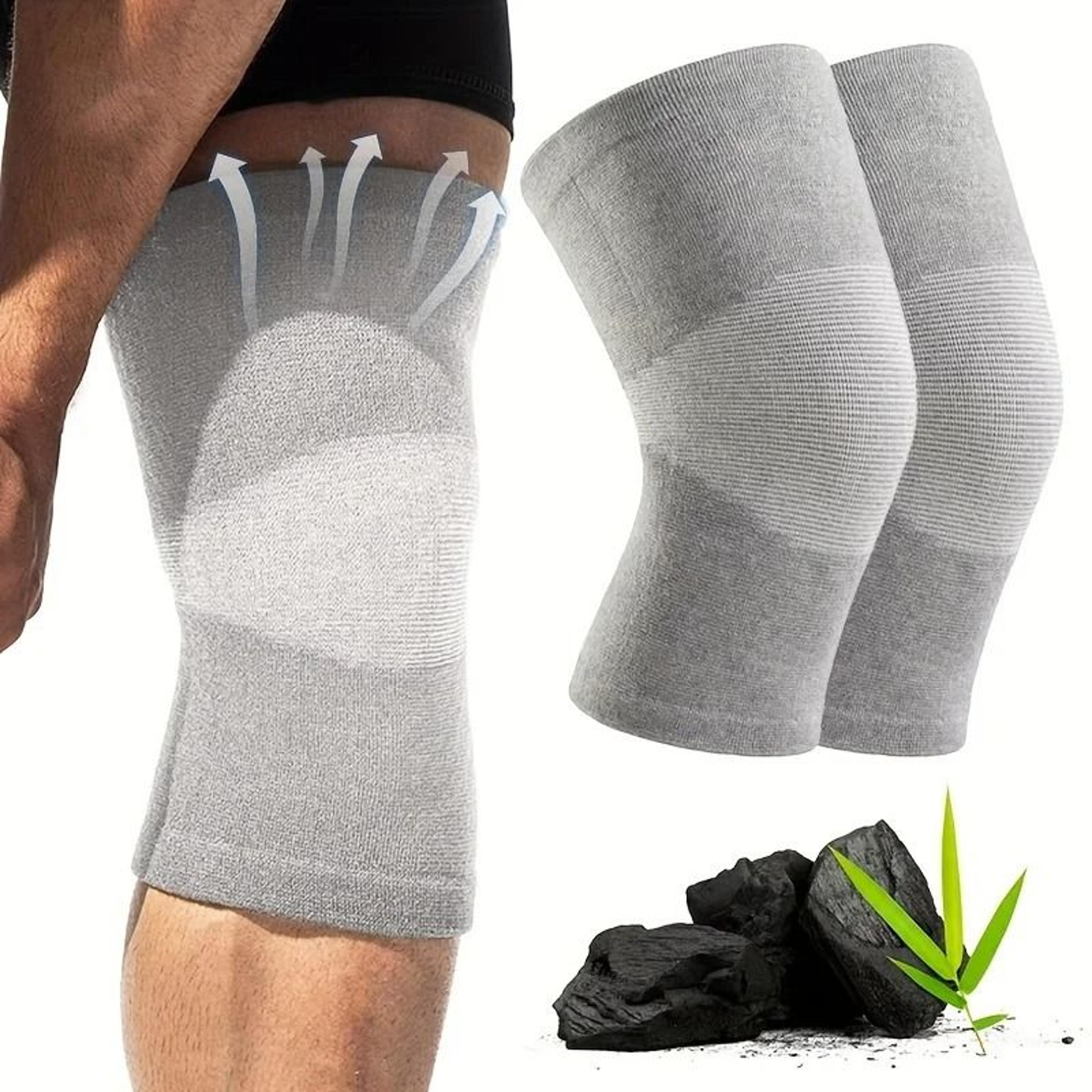 charcoal knit knee support sleeves pair