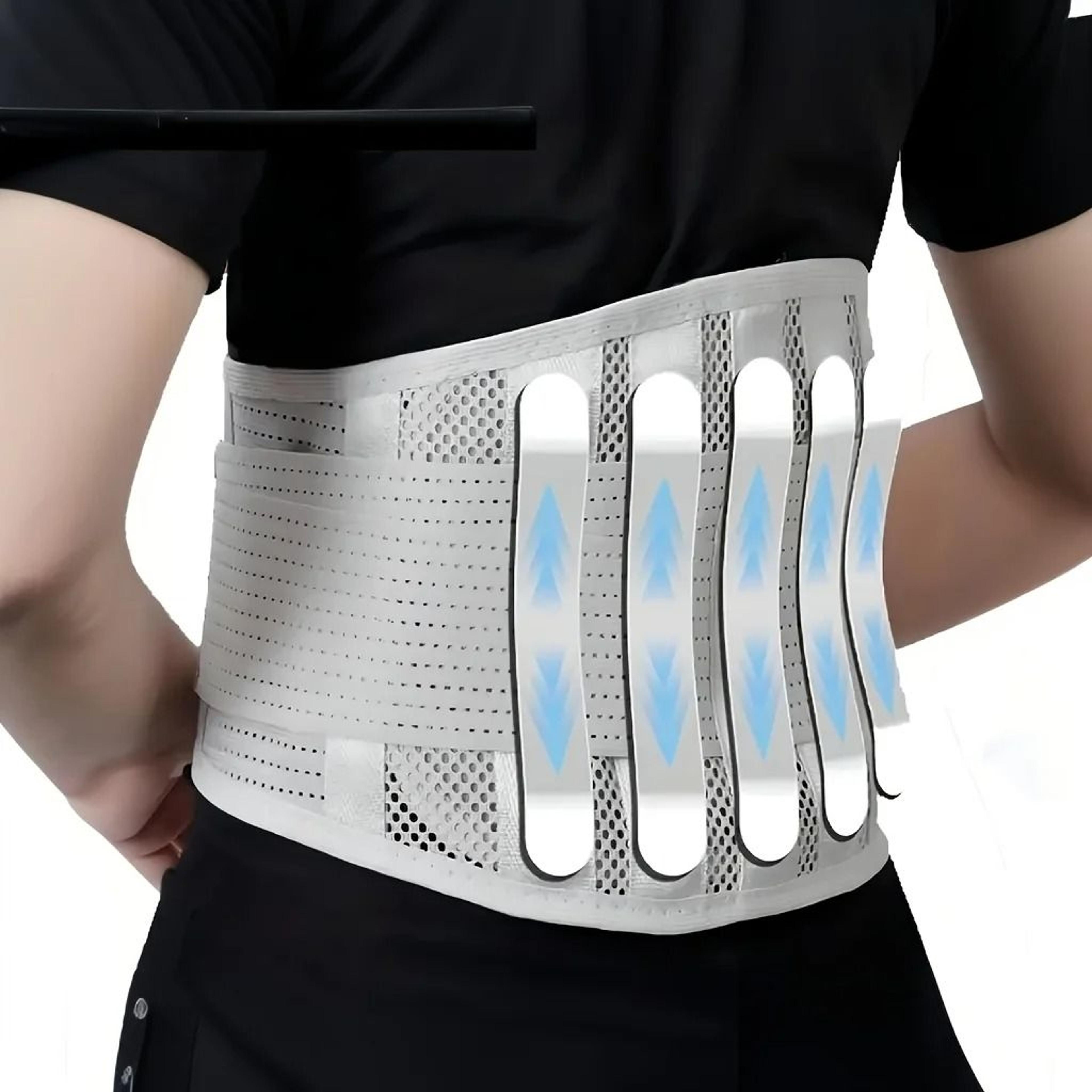 five stay compression waist belt with breathable lumbar support