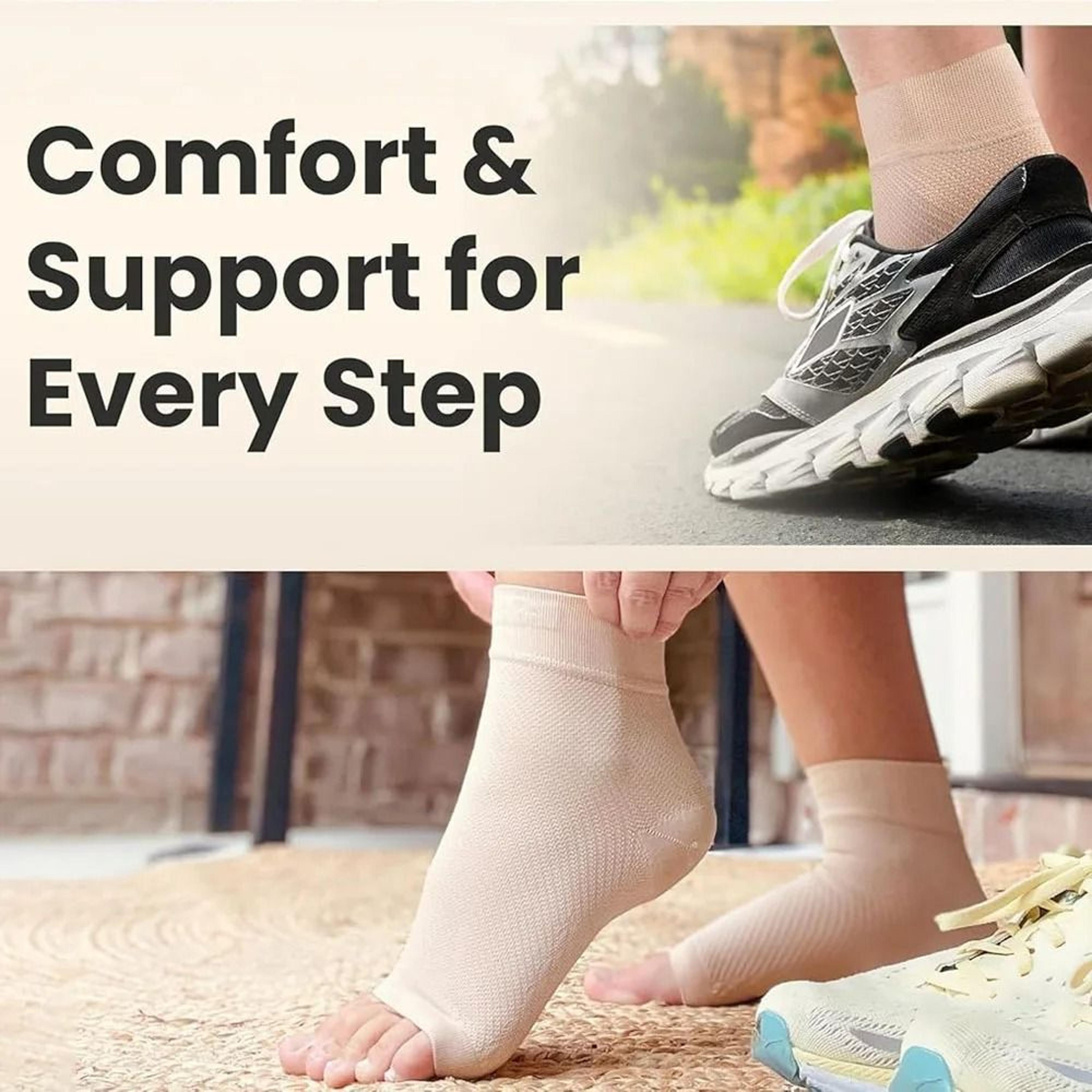 open toe ankle compression sleeves for plantar fasciitis and daily support