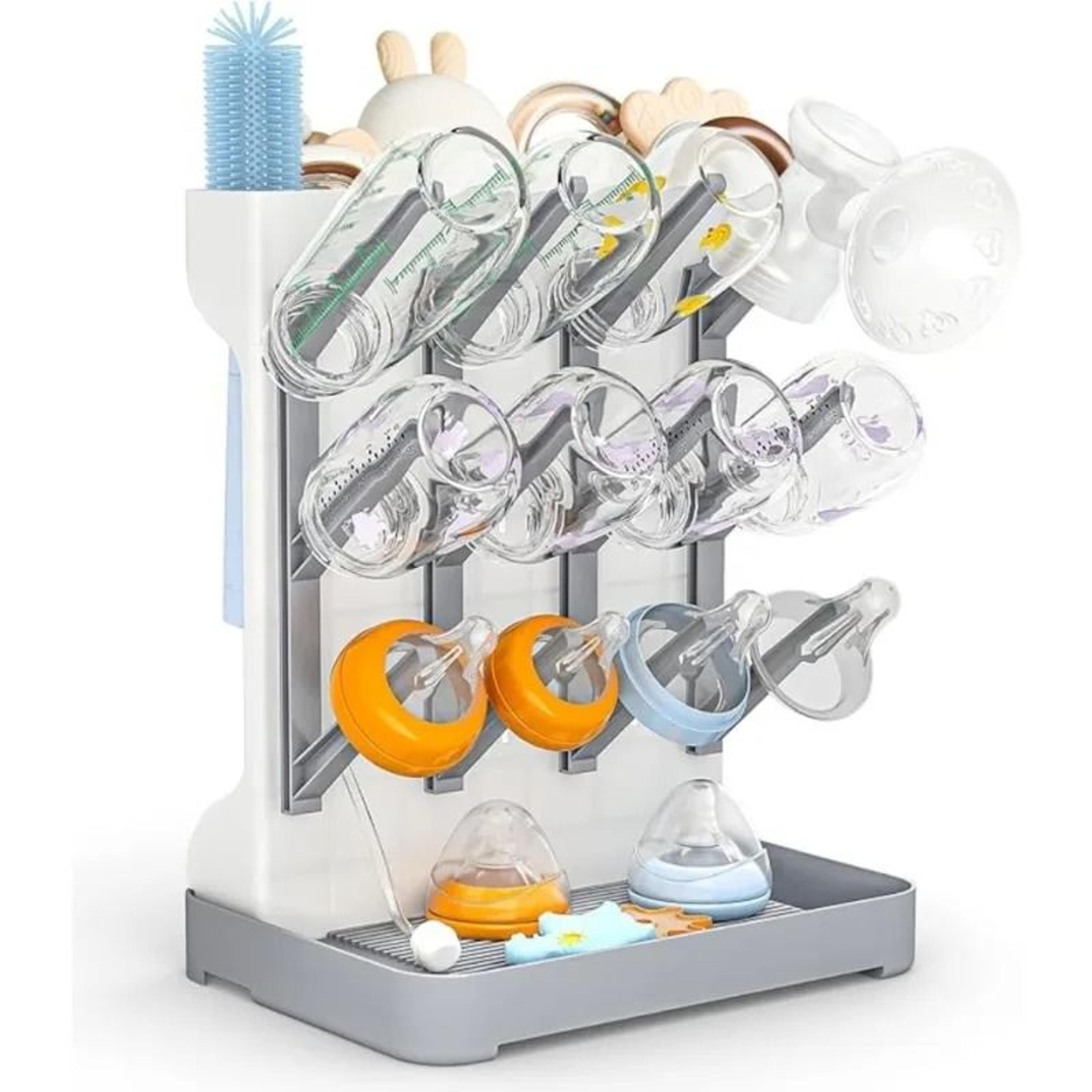 drynest baby bottle drying rack with space saving vertical design