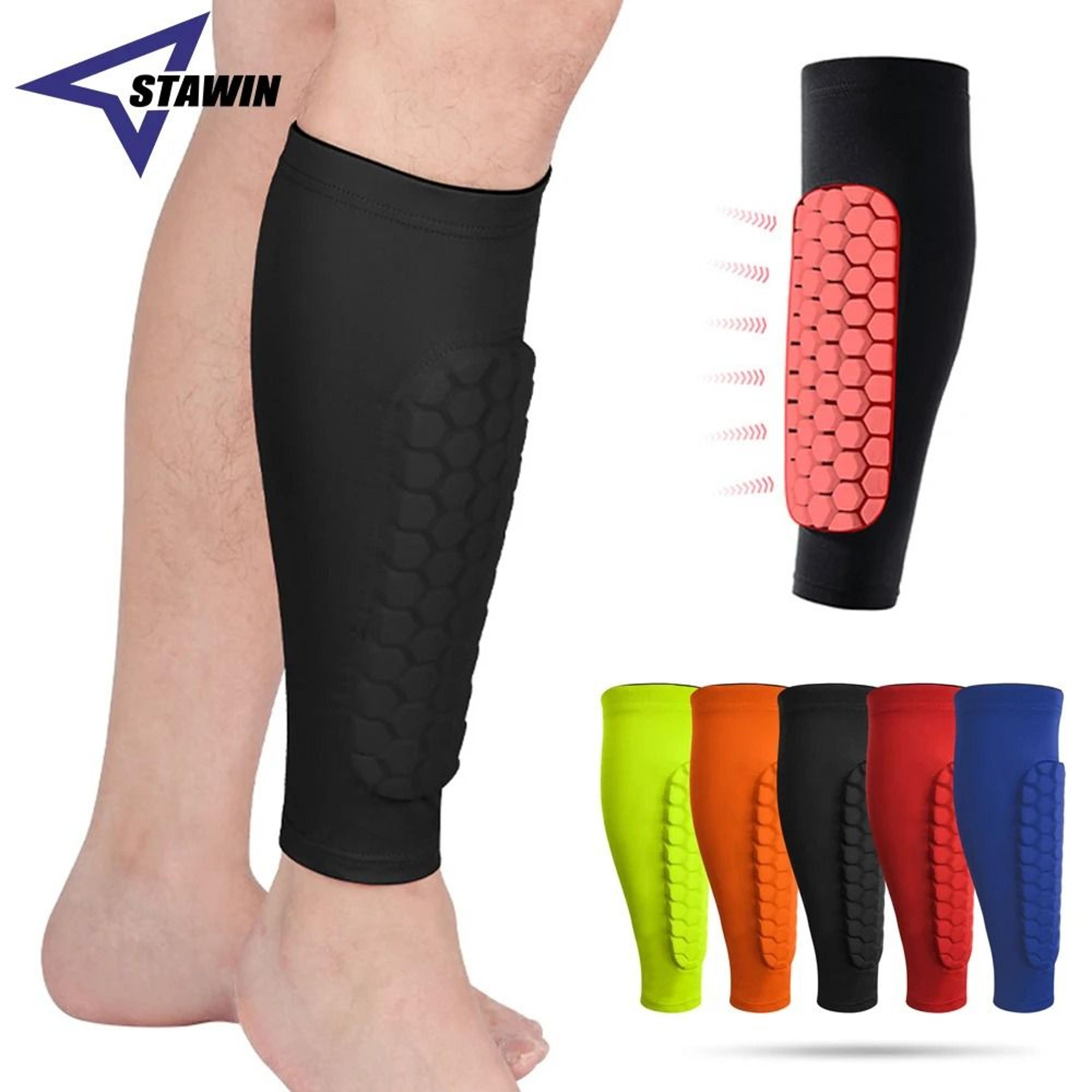 honeycomb padded soccer shin guard compression sleeve