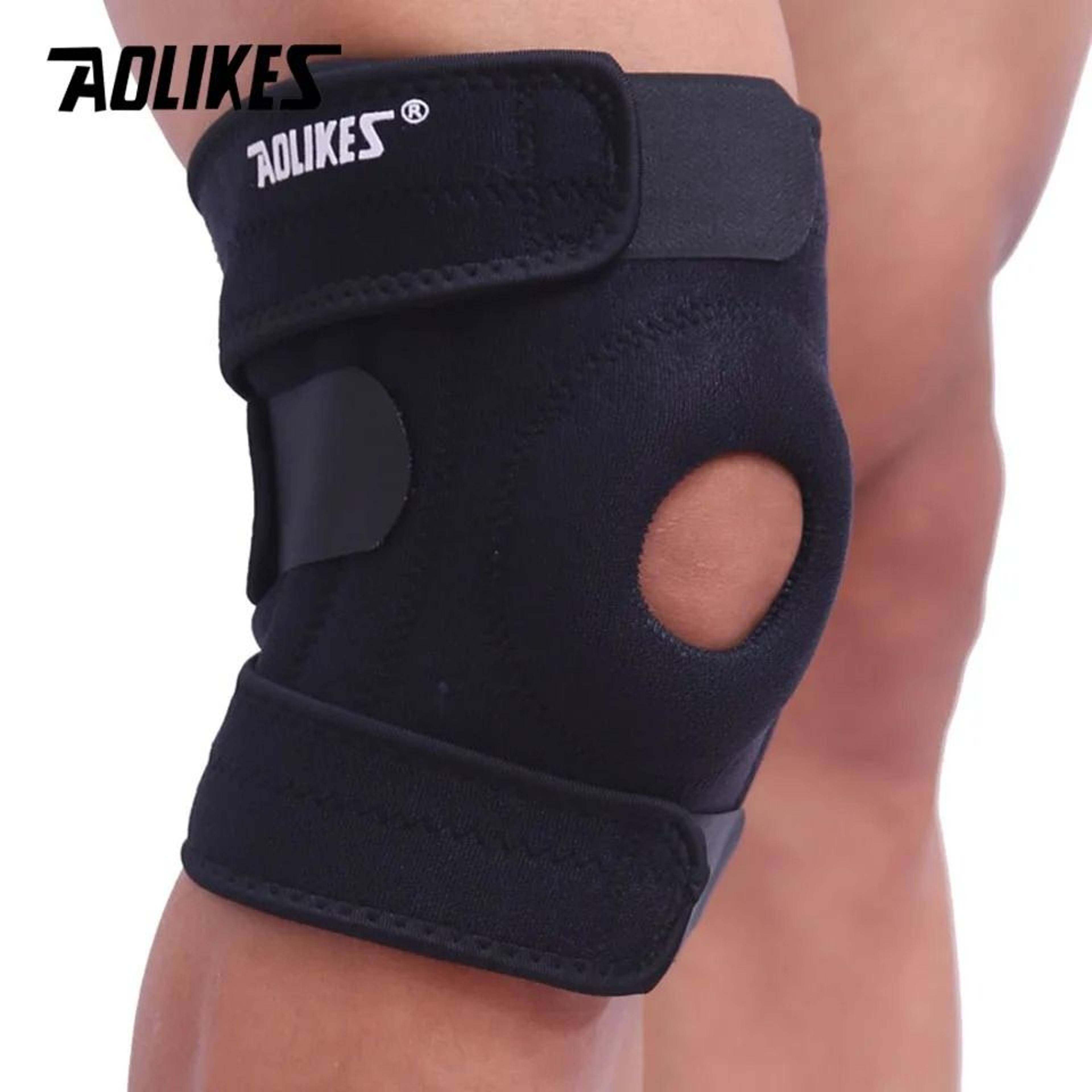 aolikes adjustable open patella knee support brace for running sports and joint stability