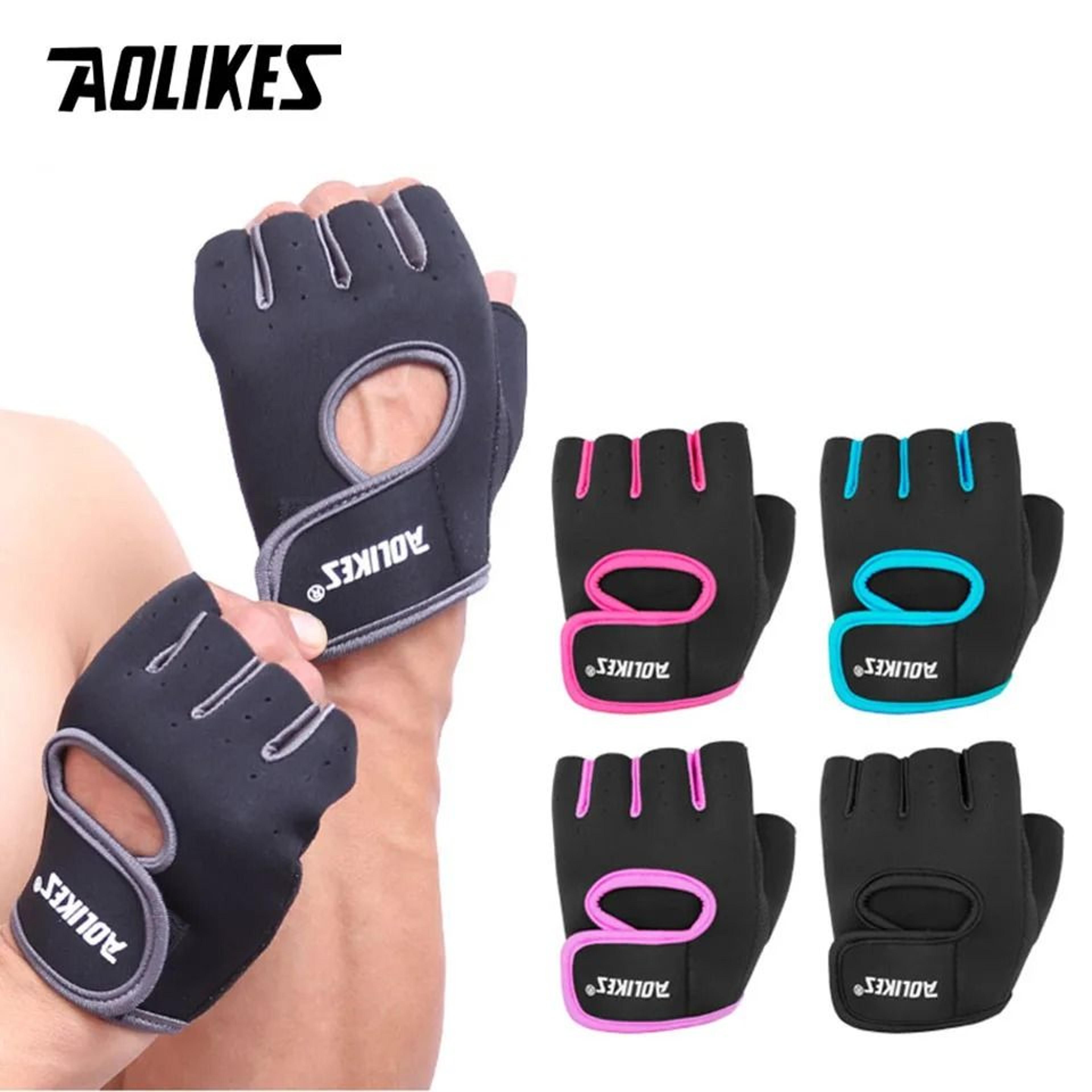 aolikes breathable fingerless weightlifting gloves for gym fitness powerlifting and cycling training