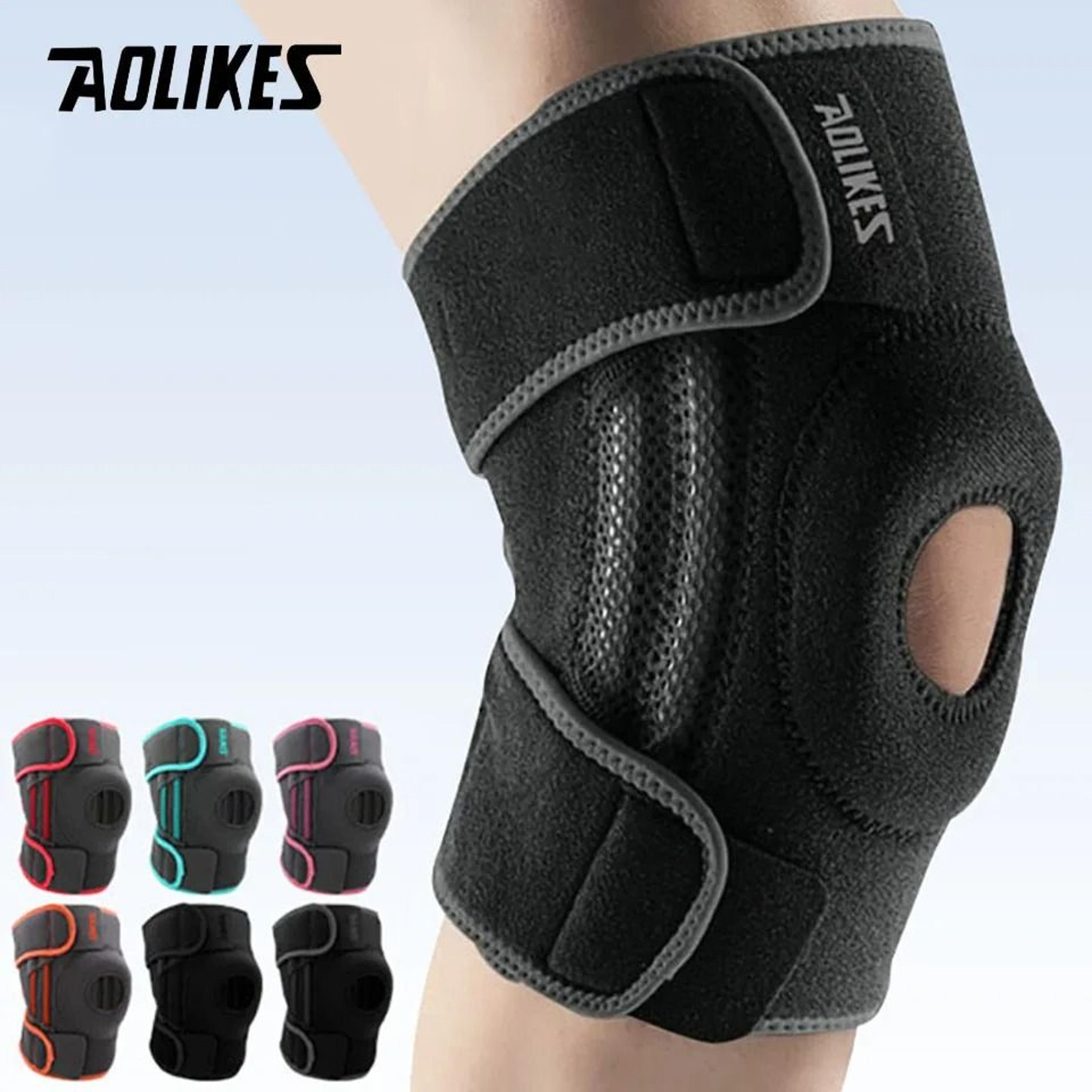 aolikes patella knee brace with side stabilizers for running basketball and joint support