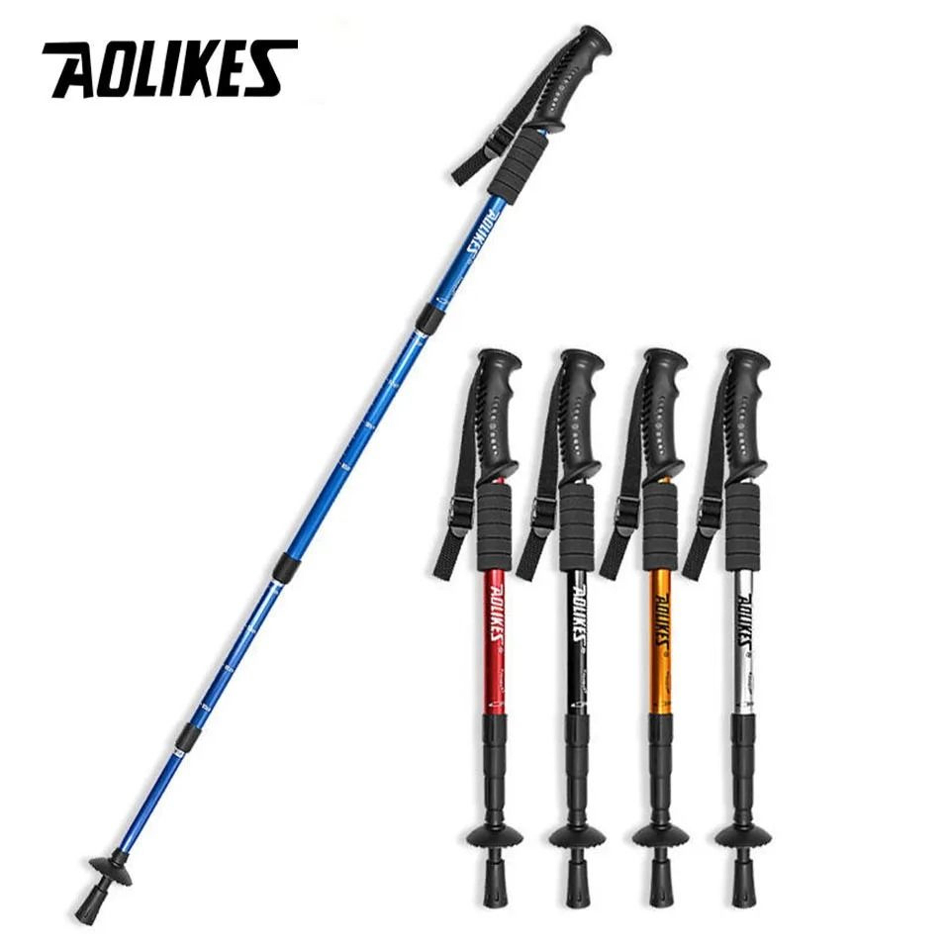 aolikes ultralight adjustable trekking pole with shock absorption for hiking and walking