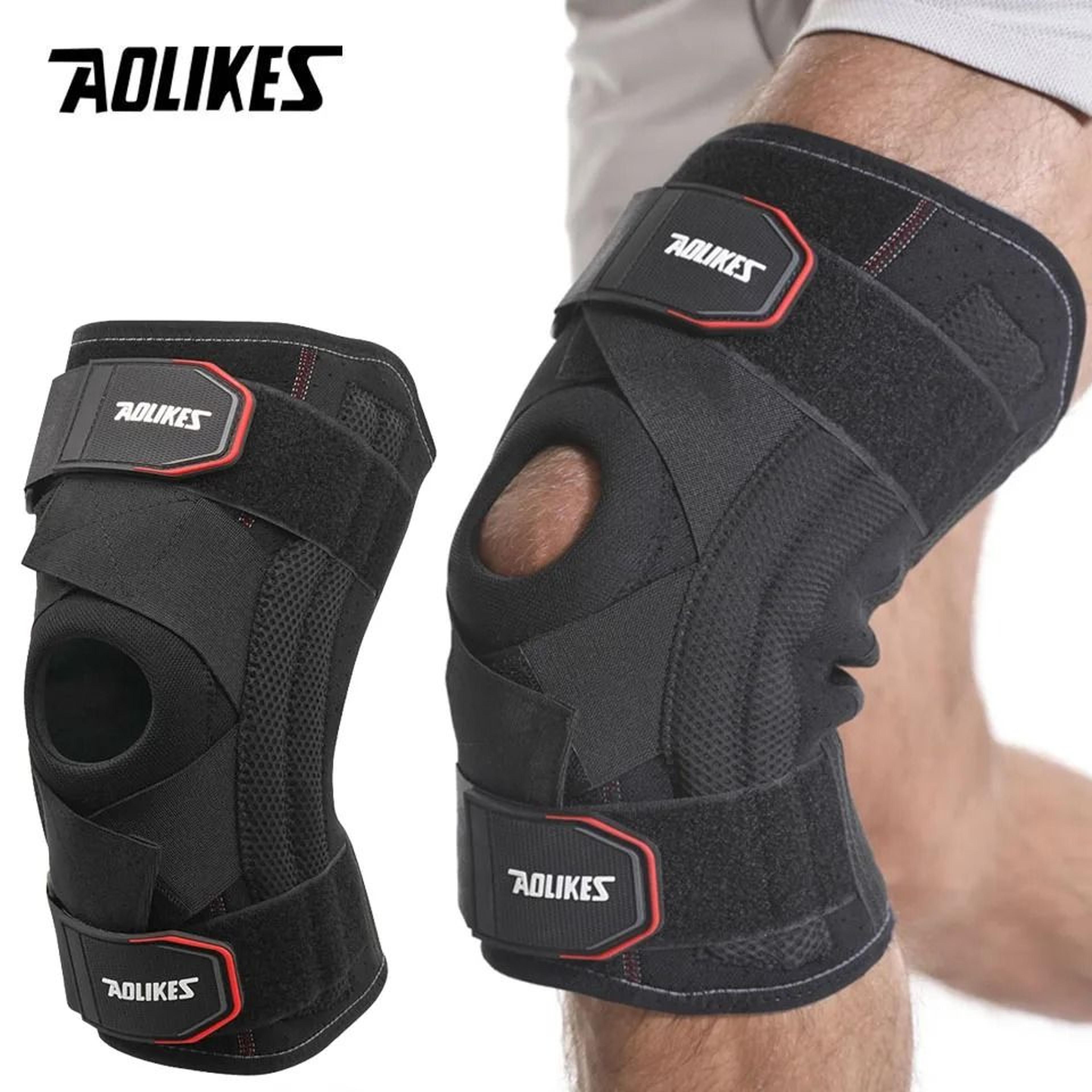 aolikes non slip compression knee sleeve with shock absorbing pad for sports and work