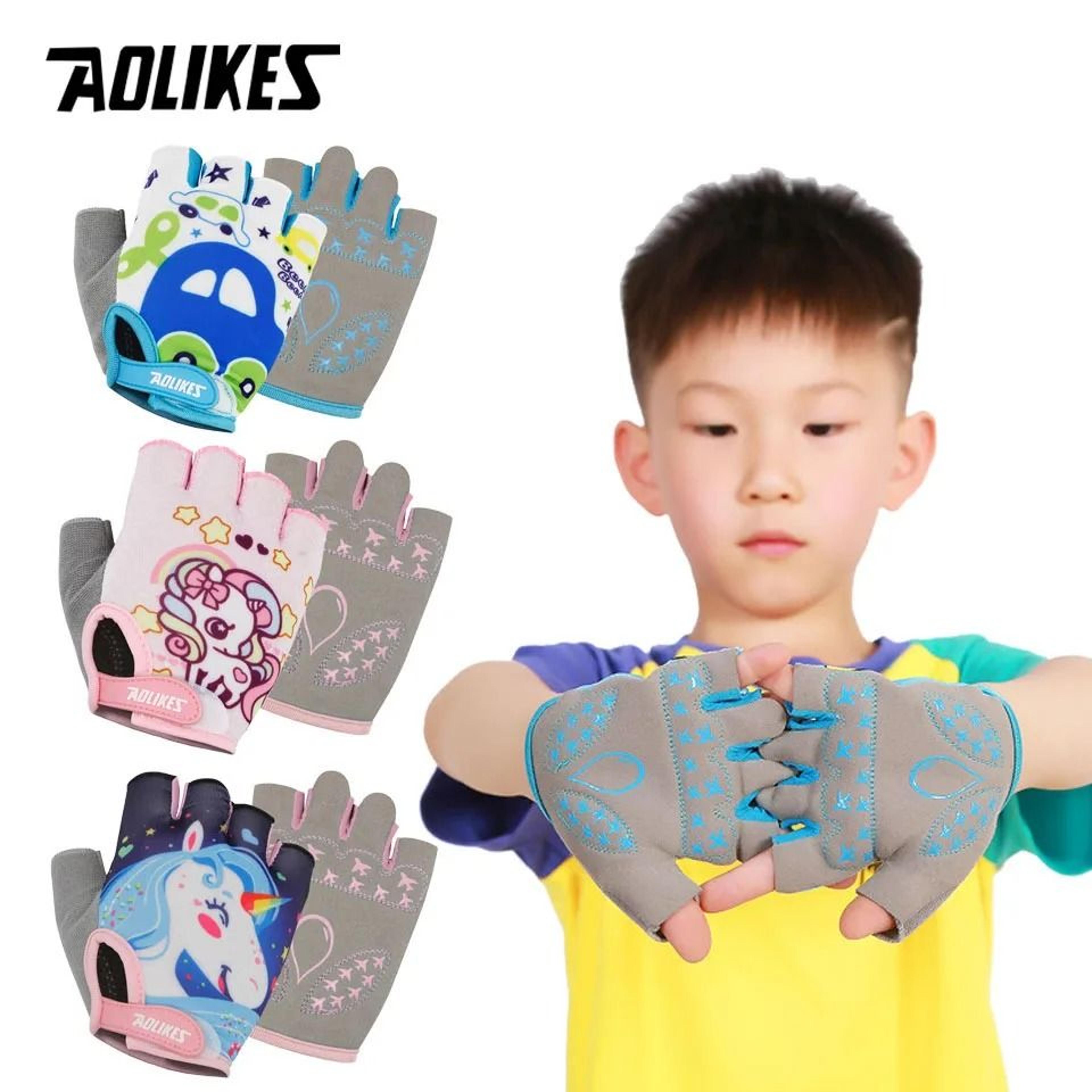 aolikes kids half finger cycling gloves for mountain biking skating and outdoor sports
