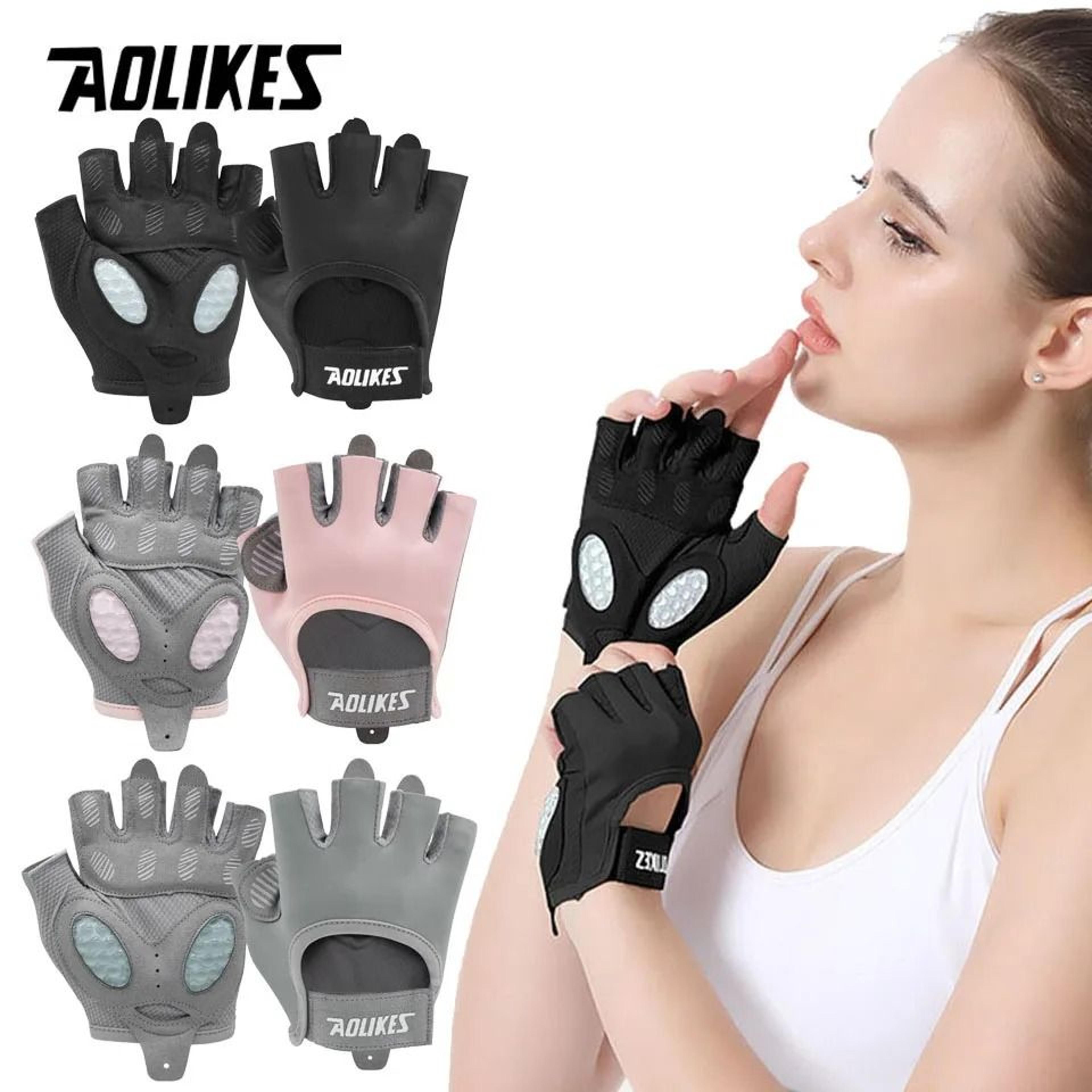 aolikes breathable fingerless cycling gloves for weightlifting gym training and fitness workouts