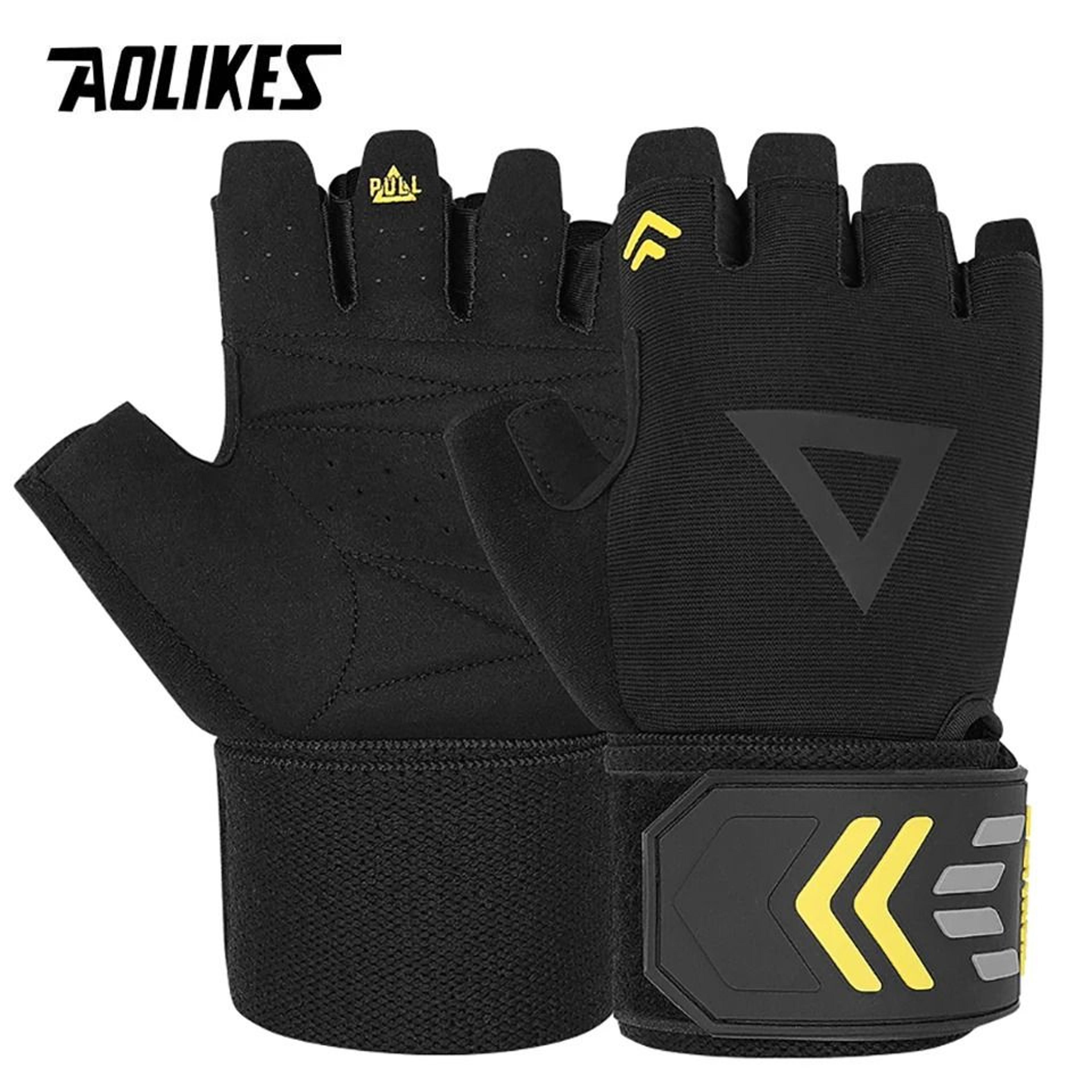 aolikes full palm weightlifting gloves with wrist support for gym and strength training