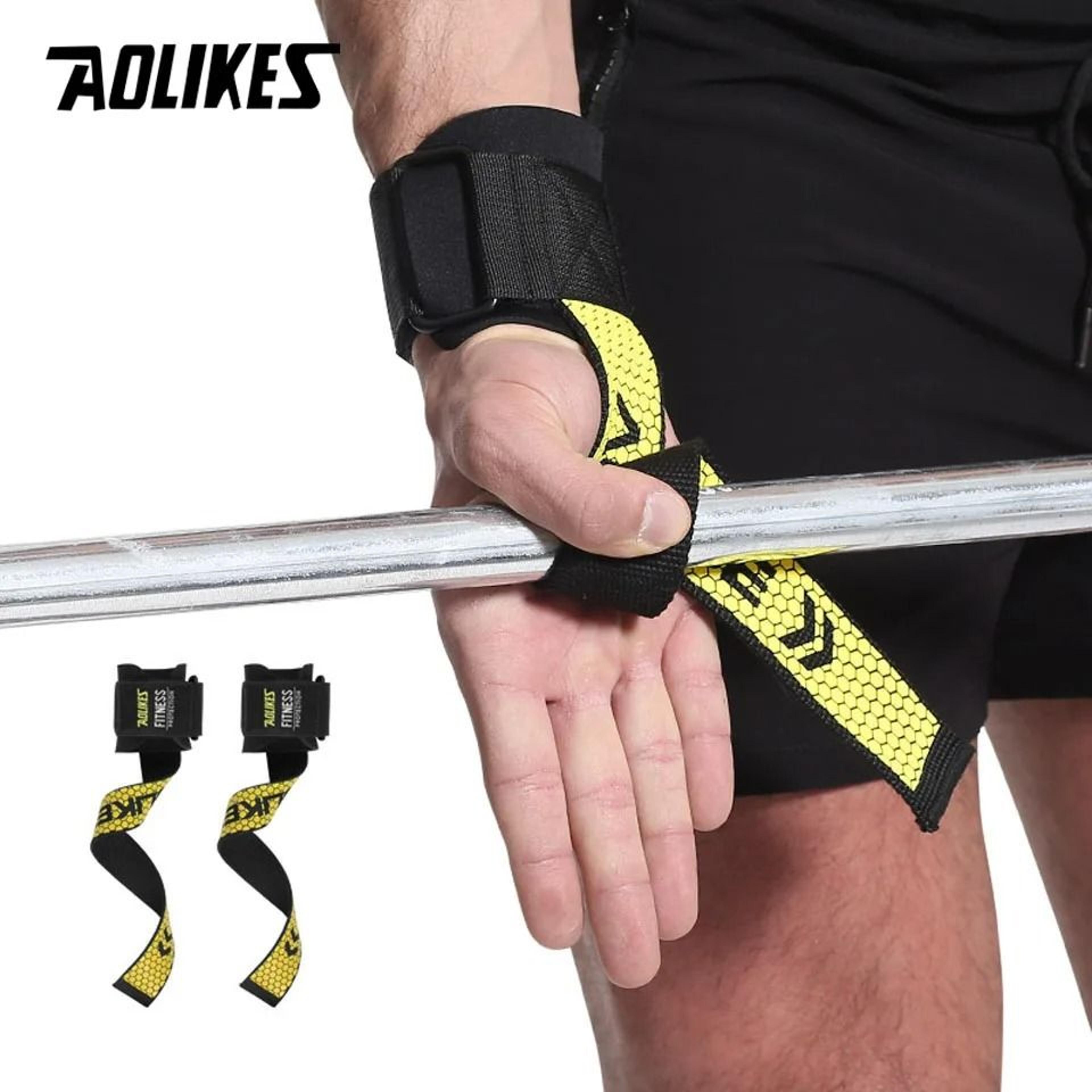 aolikes non slip weight lifting straps with gel grip